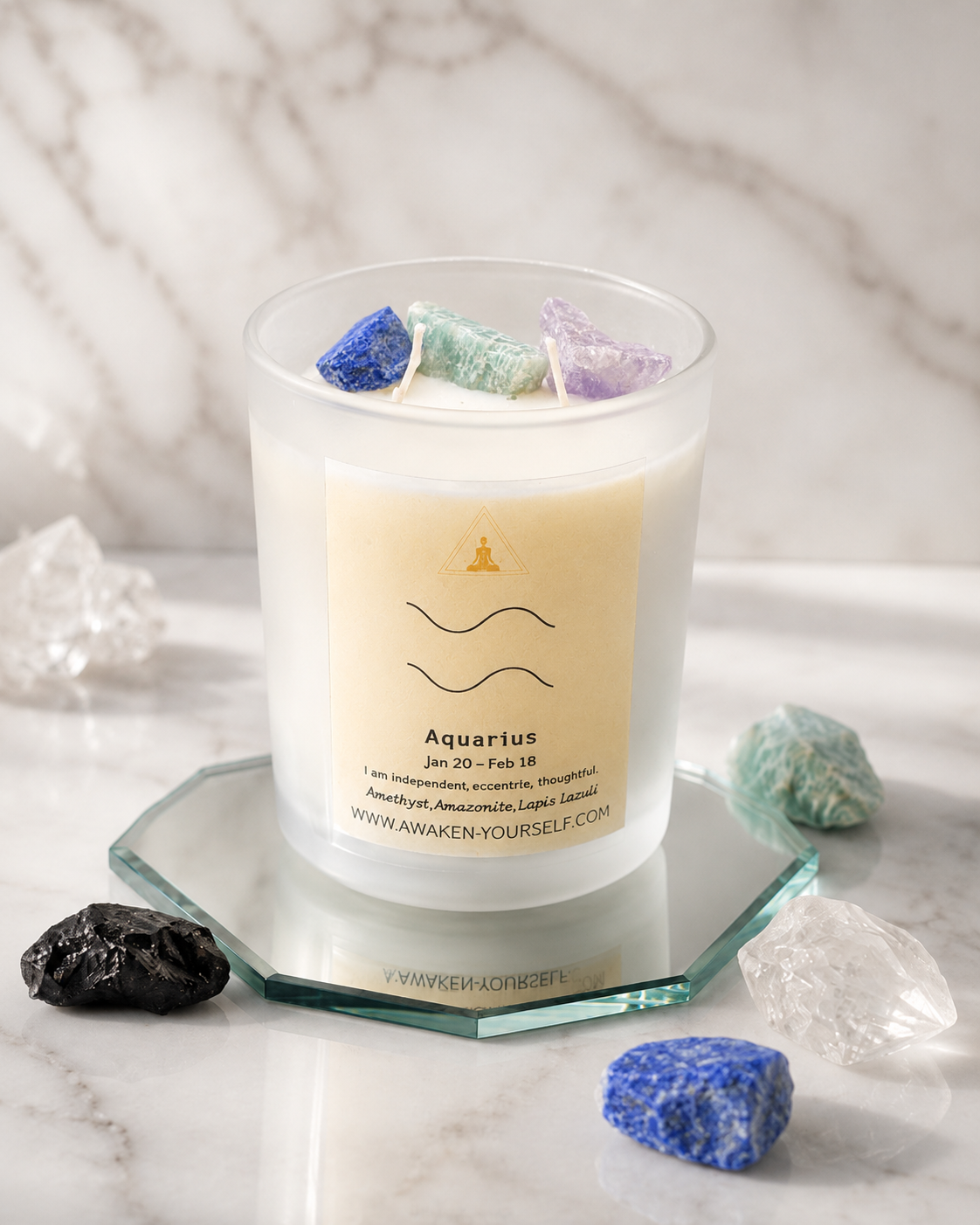 Awaken Yourself Zodiac Candle – Aquarius (January 20 – February 18)
