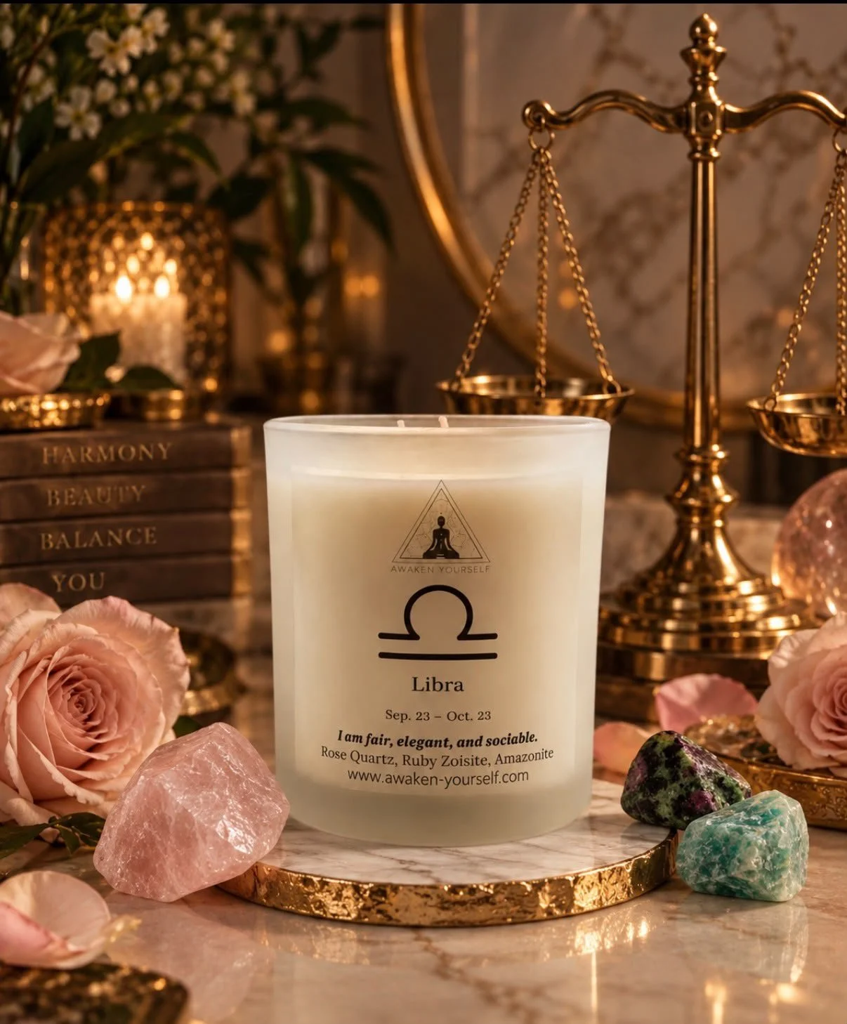 Libra Zodiac Candle