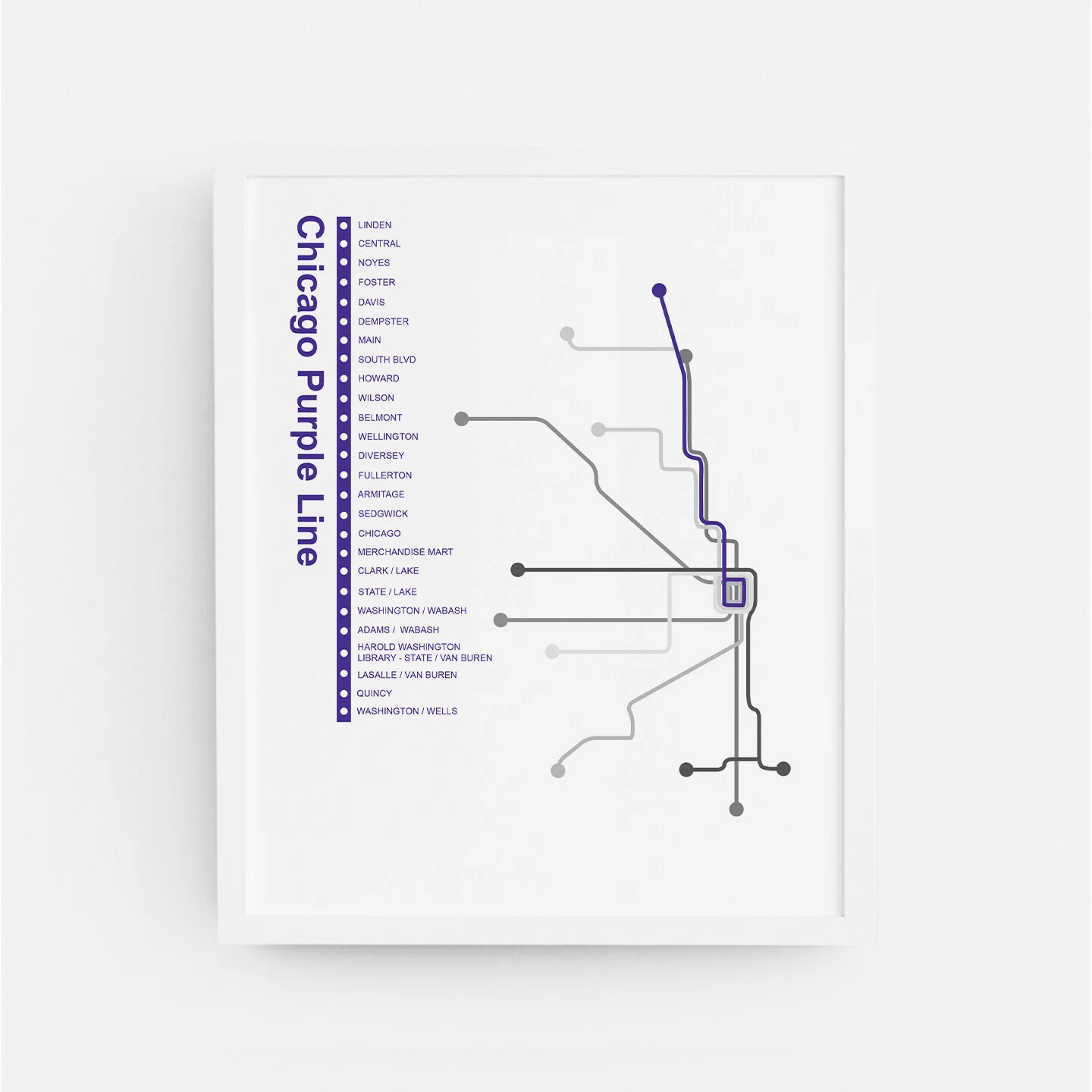 Chicago Purple Line Map — ThisCityMaps