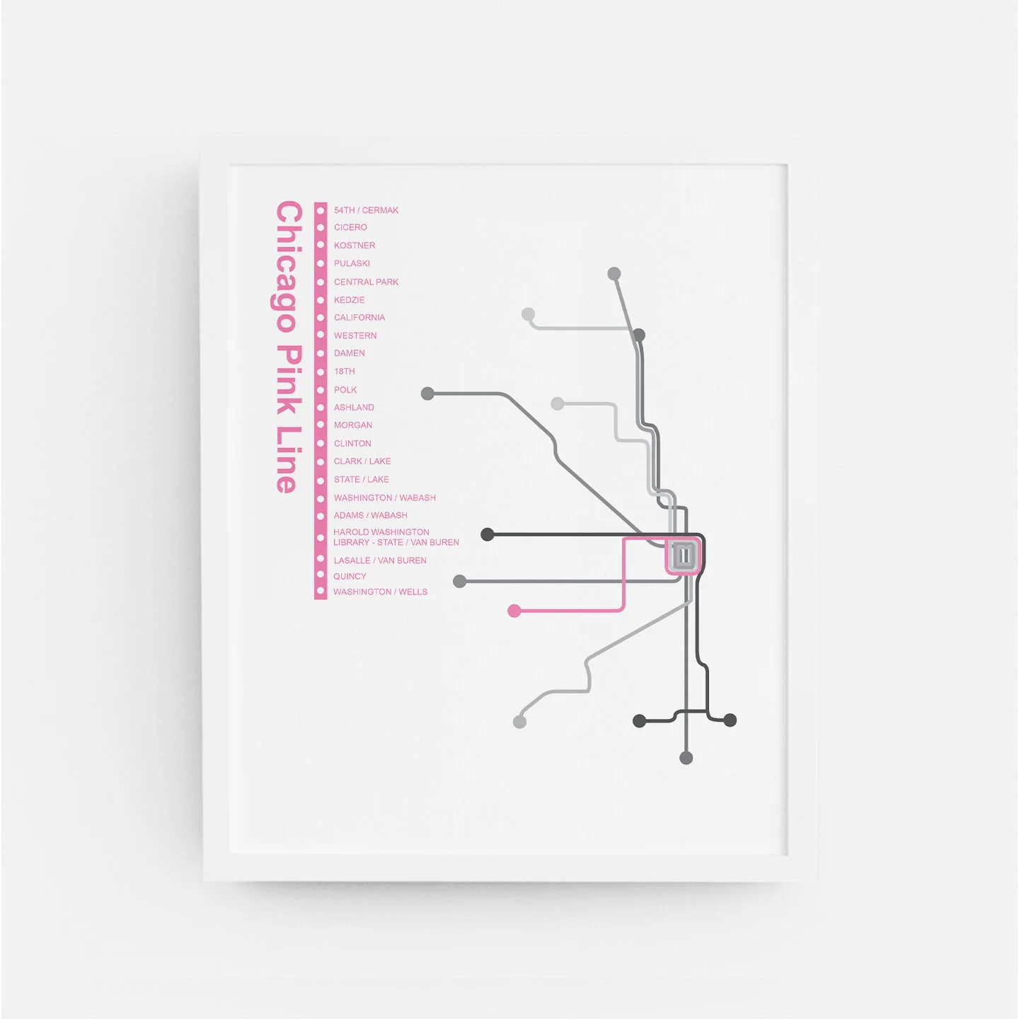 Chicago Pink Line Map — ThisCityMaps