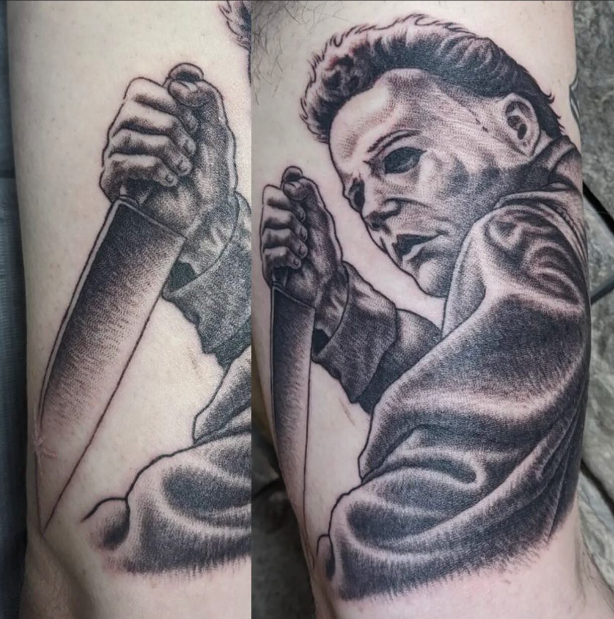 Michael Myers by:Nelson 
@nelson.tattoos 
-
-
-
-
-
#tattoo #halloween #blackandgreytattoo #michaelmyers #horrortattoo #besttattoo #qualitytattoo