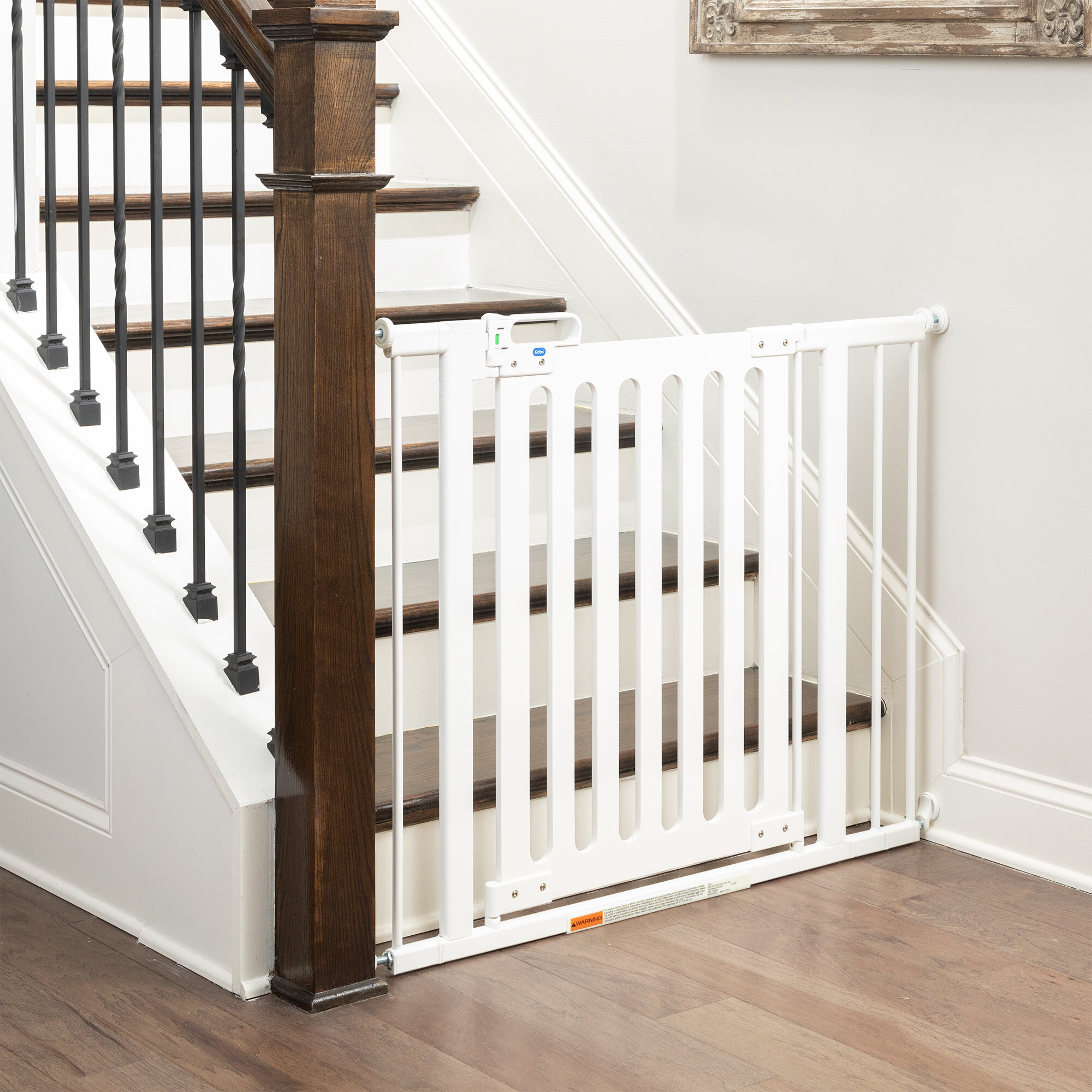 Spectrum Designer Baby Gate, Pressure Mount at bottom of stairs