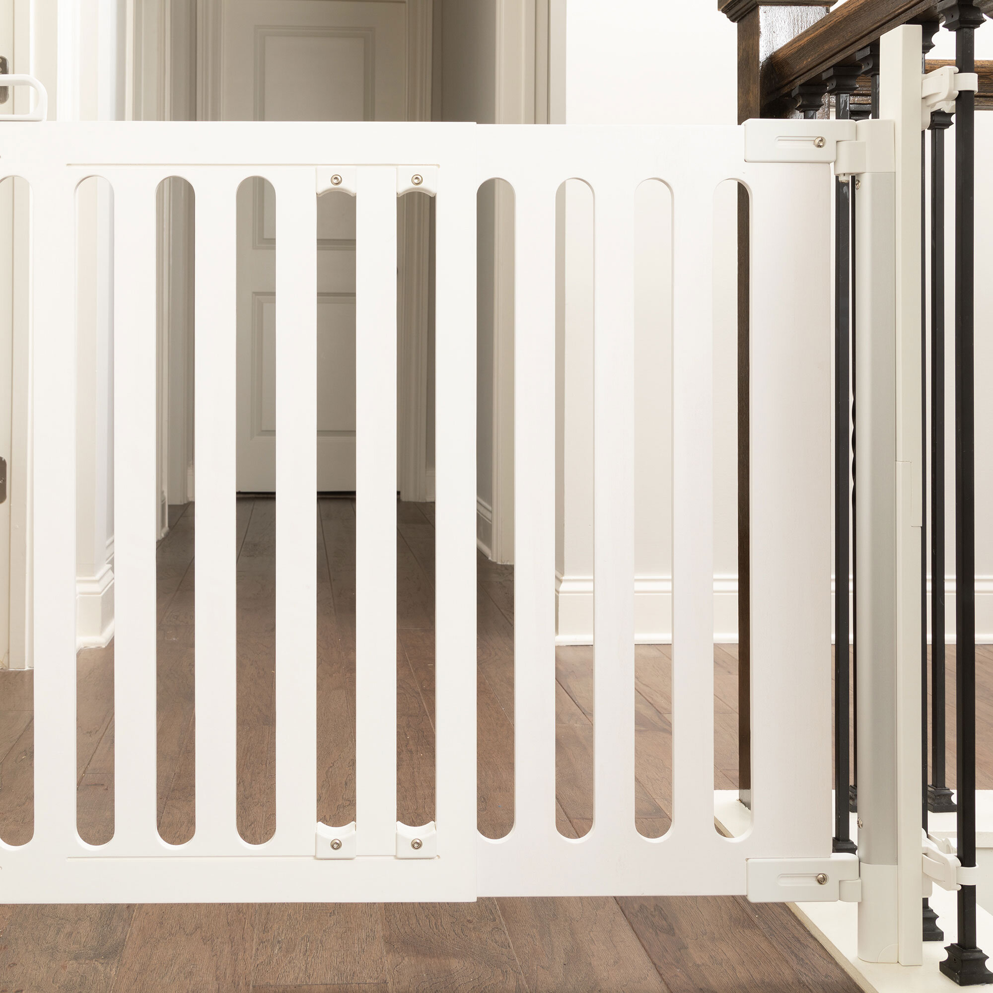 Universal Stair Mounting Kit being used with the Spectrum Gate