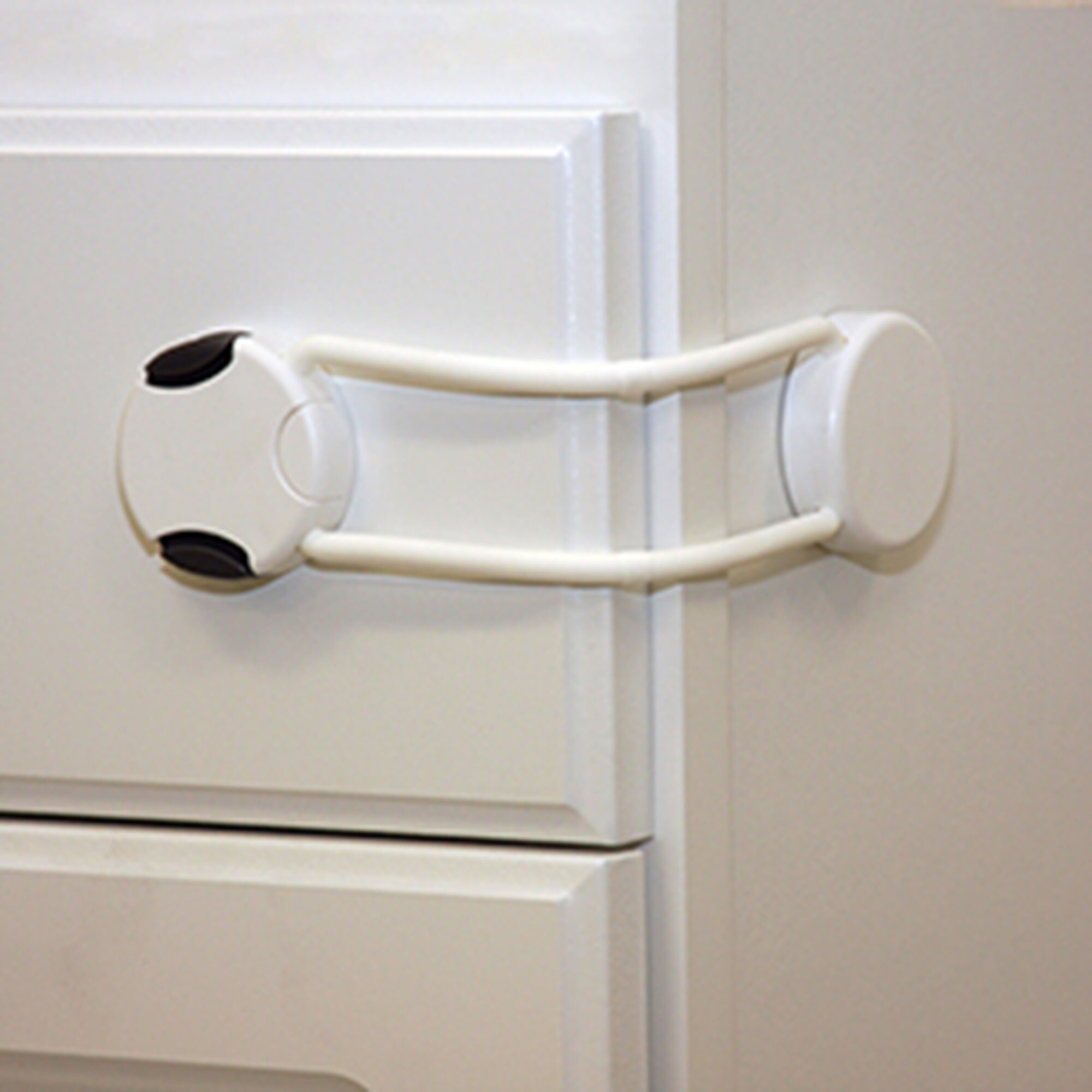 Adhesive Flexible Multi-Lock on cabinet corner
