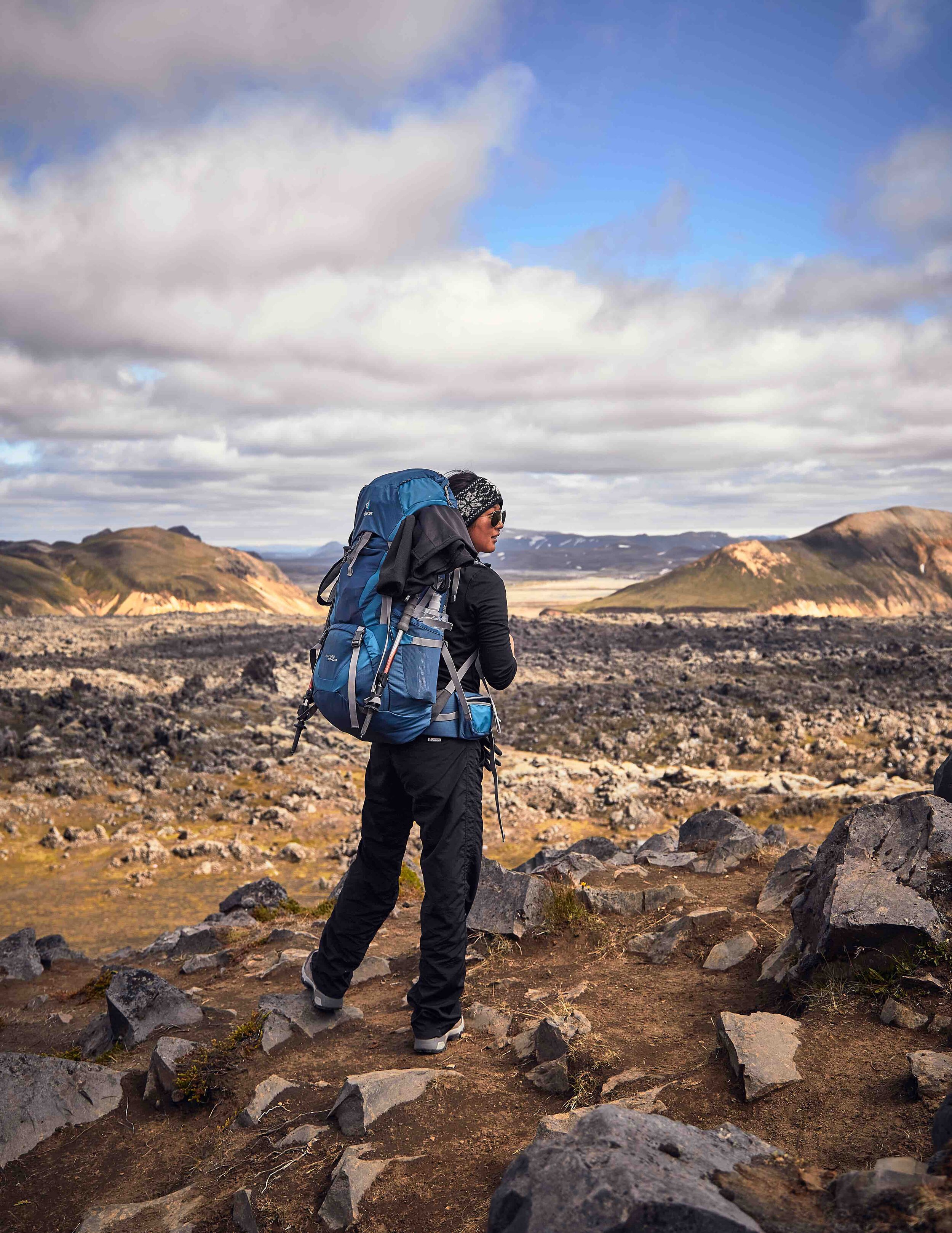 Lauryn Ishak backpacking Iceland's Laugavegur Trail