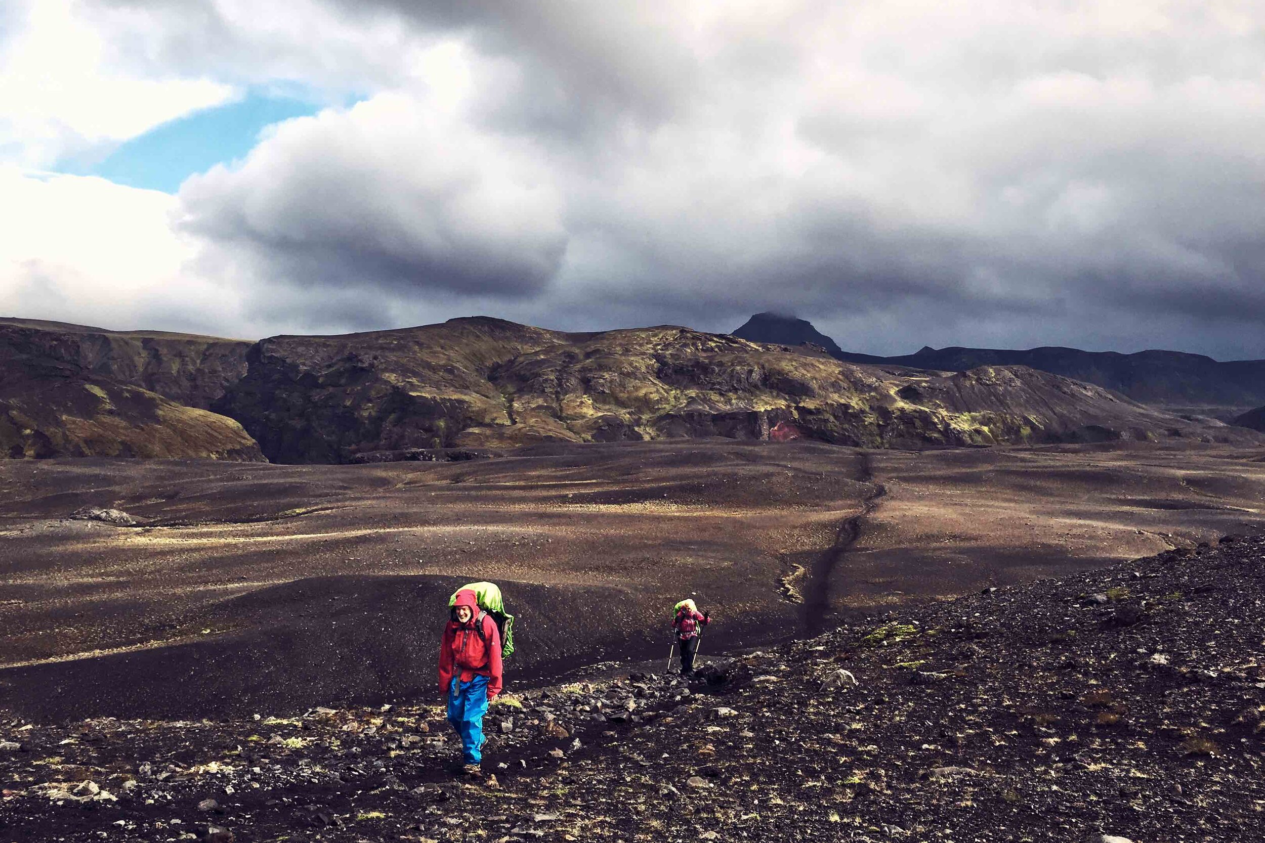 hikers on the Laugavegur Trail