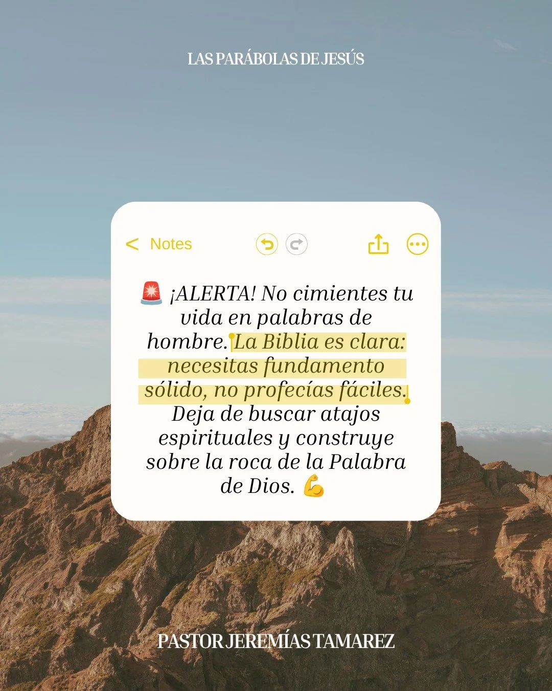 Cuando tu vida est&aacute; cimentada en la Palabra de Dios, no necesitas perseguir cada voz que aparece. La roca sigue siendo Cristo. 🪨✨