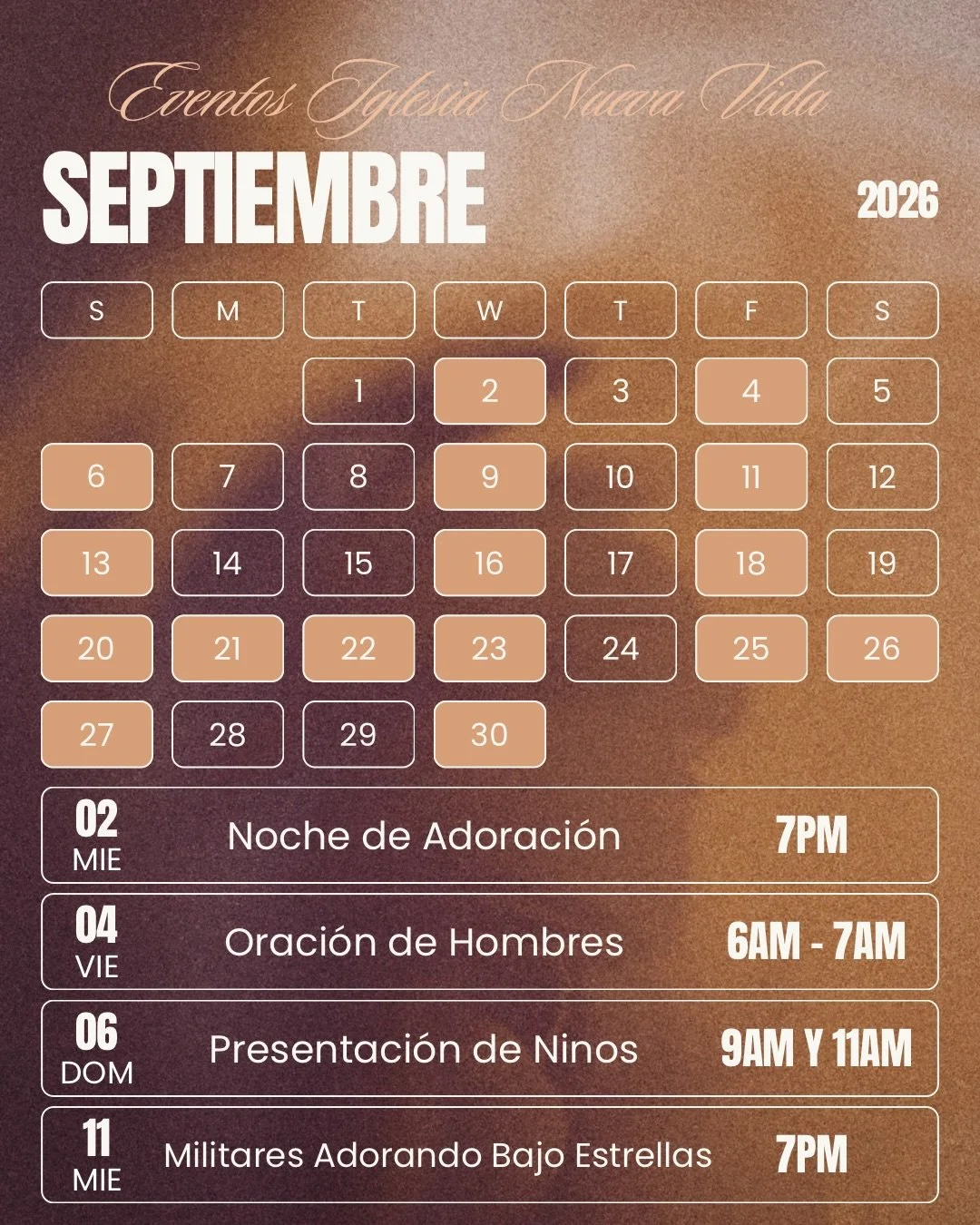 Tenemos un mes lleno de muchas actividades! No te pierdas de nada, te esperamos!