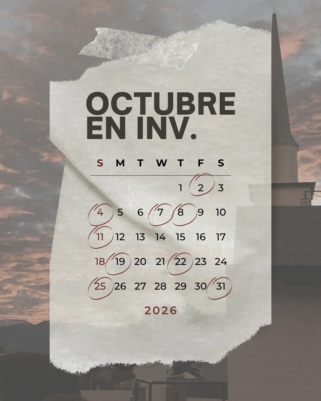 🍂 &iexcl;OCTUBRE EN NUEVA VIDA! 🍂

Un nuevo mes, nuevas oportunidades para crecer, conectar y vivir lo que Dios tiene preparado. 🙌🏼✨

📅 Guarda este post y no te pierdas ning&uacute;n evento de octubre.

&iexcl;Nos vemos en Iglesia Nueva Vida! 🤍