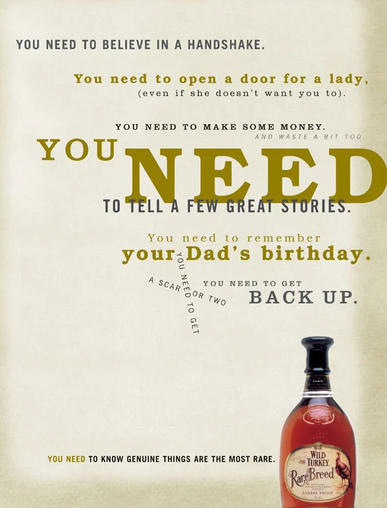 A couple Wild Turkey Rare Breed on-site posters I wrote. (2 of 2)