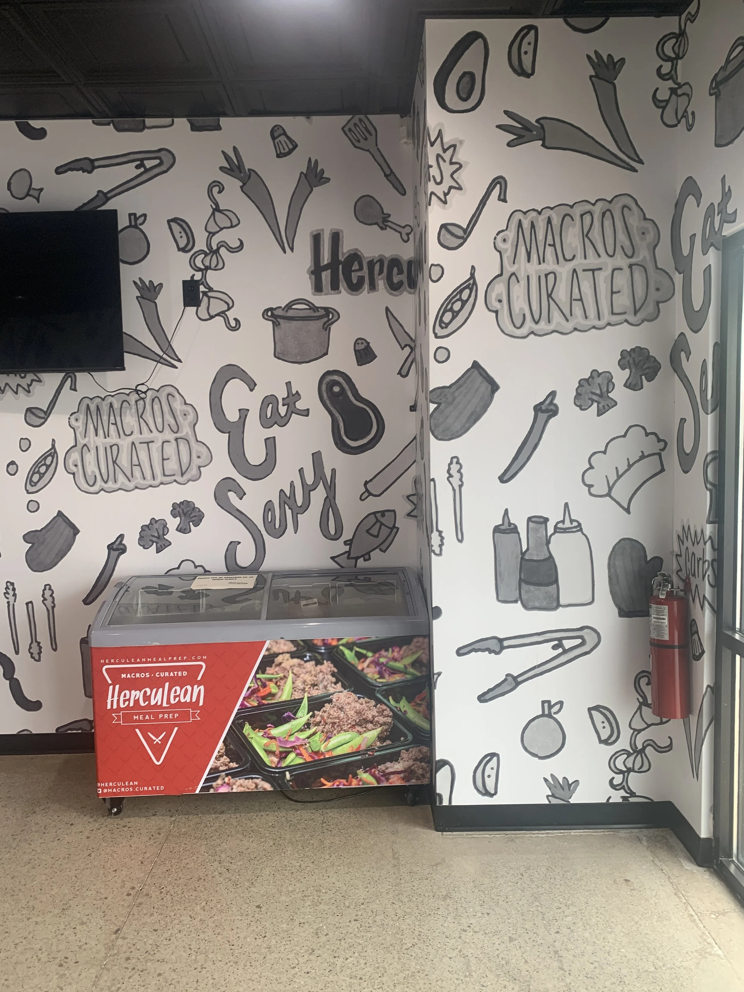 Murals and messaging from previous store