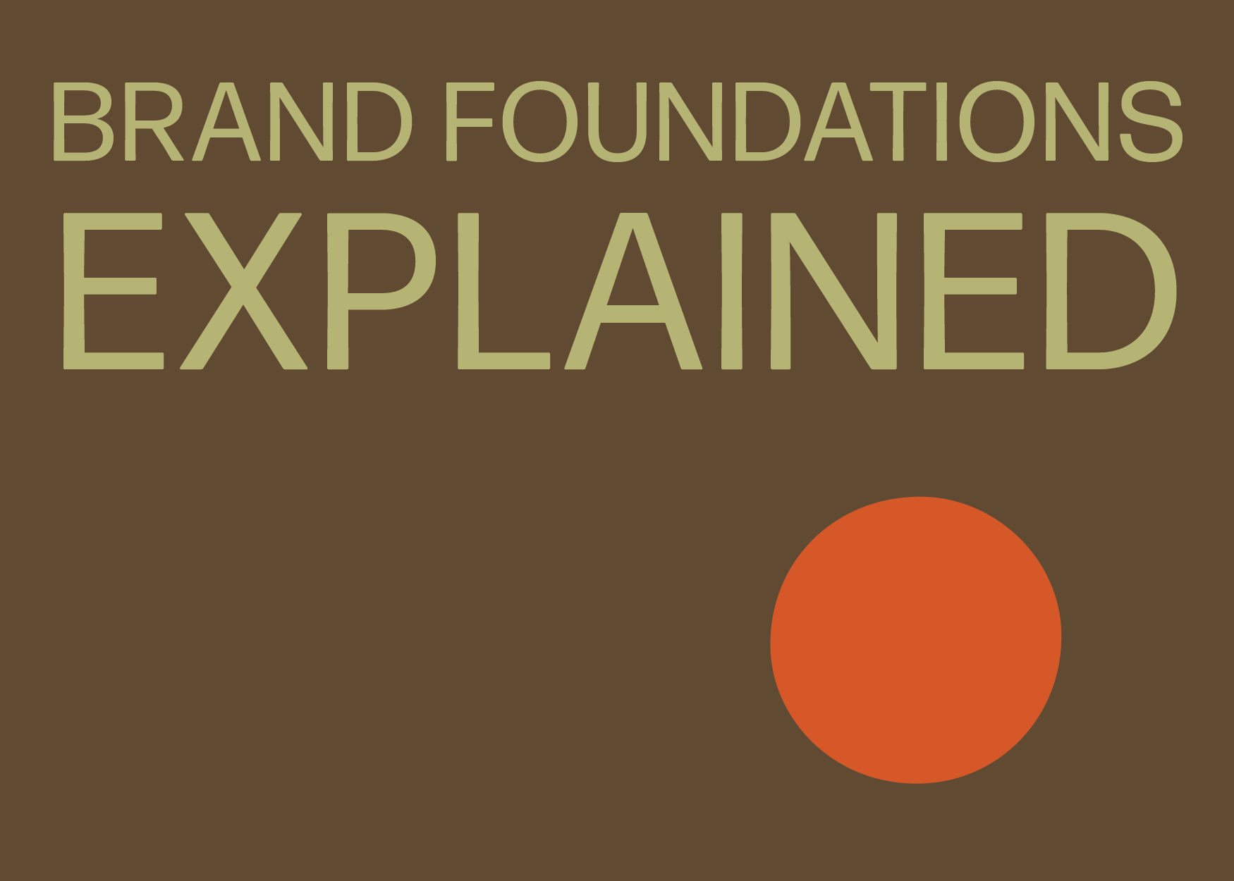 BRAND FOUNDATIONS EXPLAINED