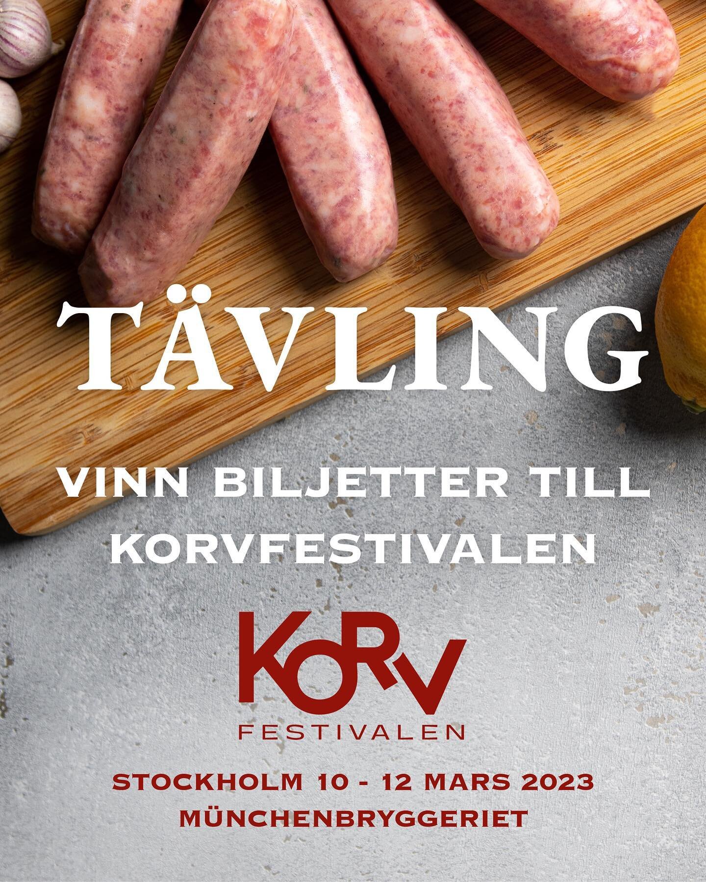 T&auml;vling! 🎉Vi t&auml;vlar ut biljetter till Korvfestivalen som &auml;r nu i helgen! &Auml;lskar du korv lika mycket som oss s&aring; &auml;r det h&auml;r festivalen f&ouml;r dig. F&ouml;lj @nonna.elide och tagga en v&auml;n som ocks&aring; gilla