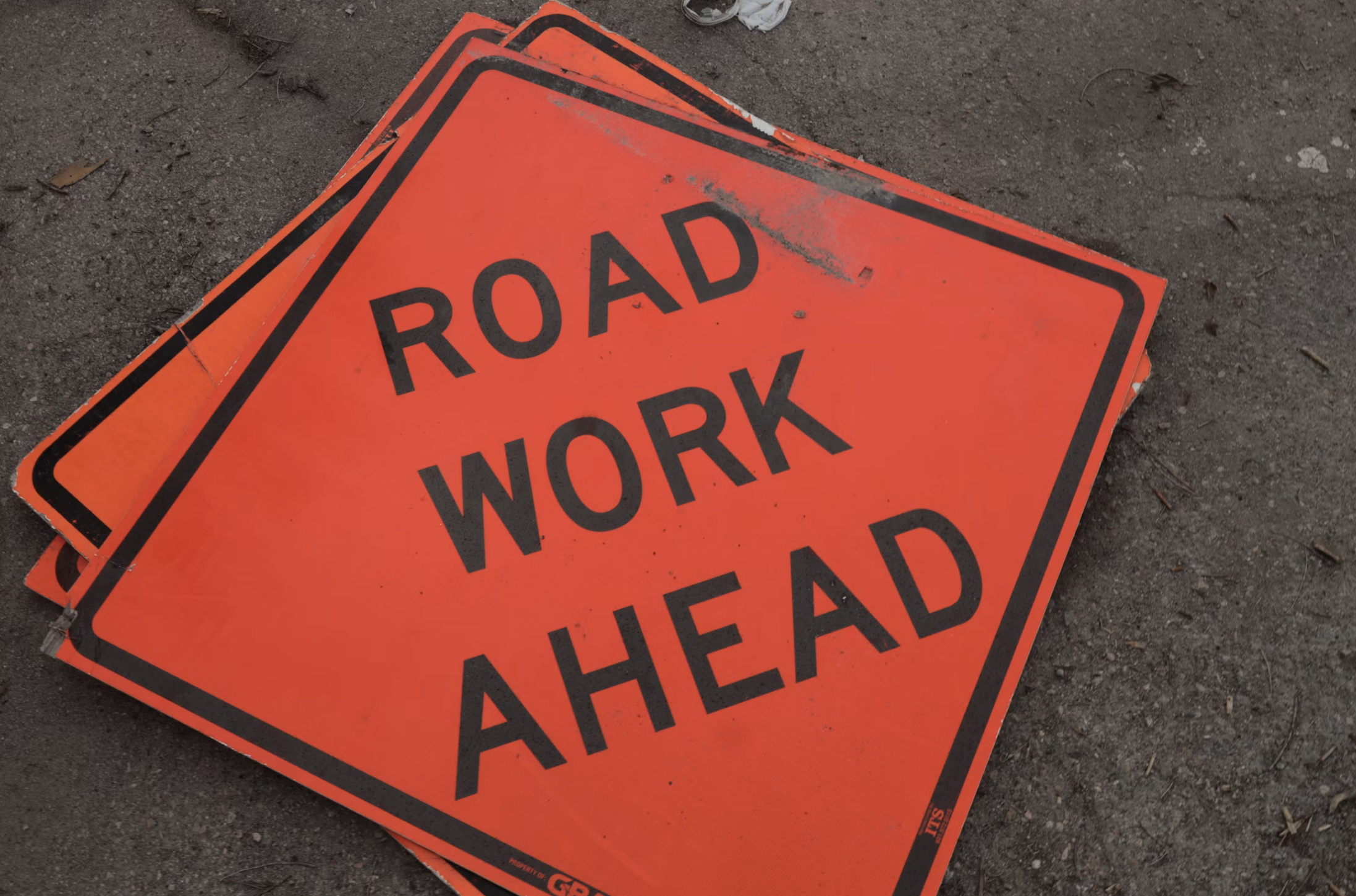 road work ahead construction signs