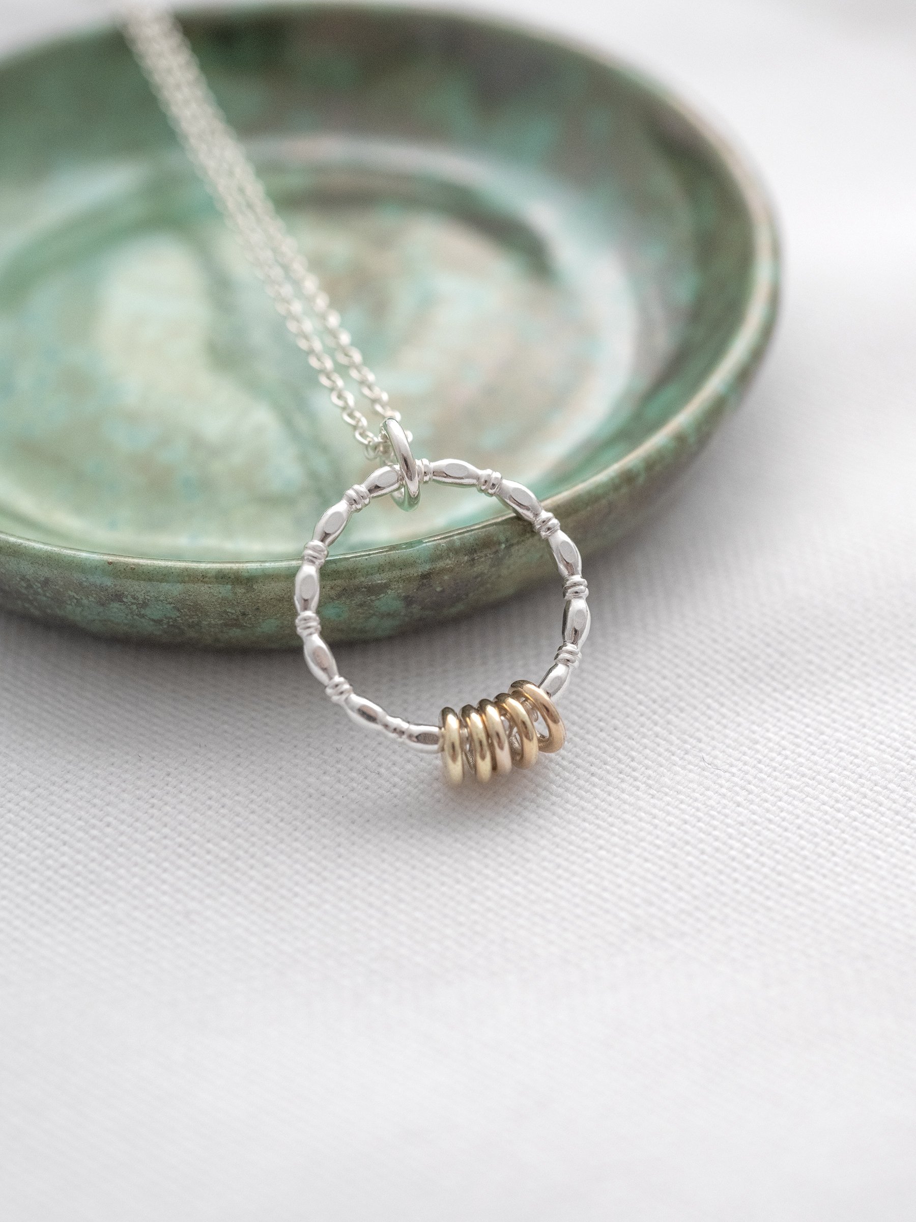 50th Gold & Silver Ring Necklace