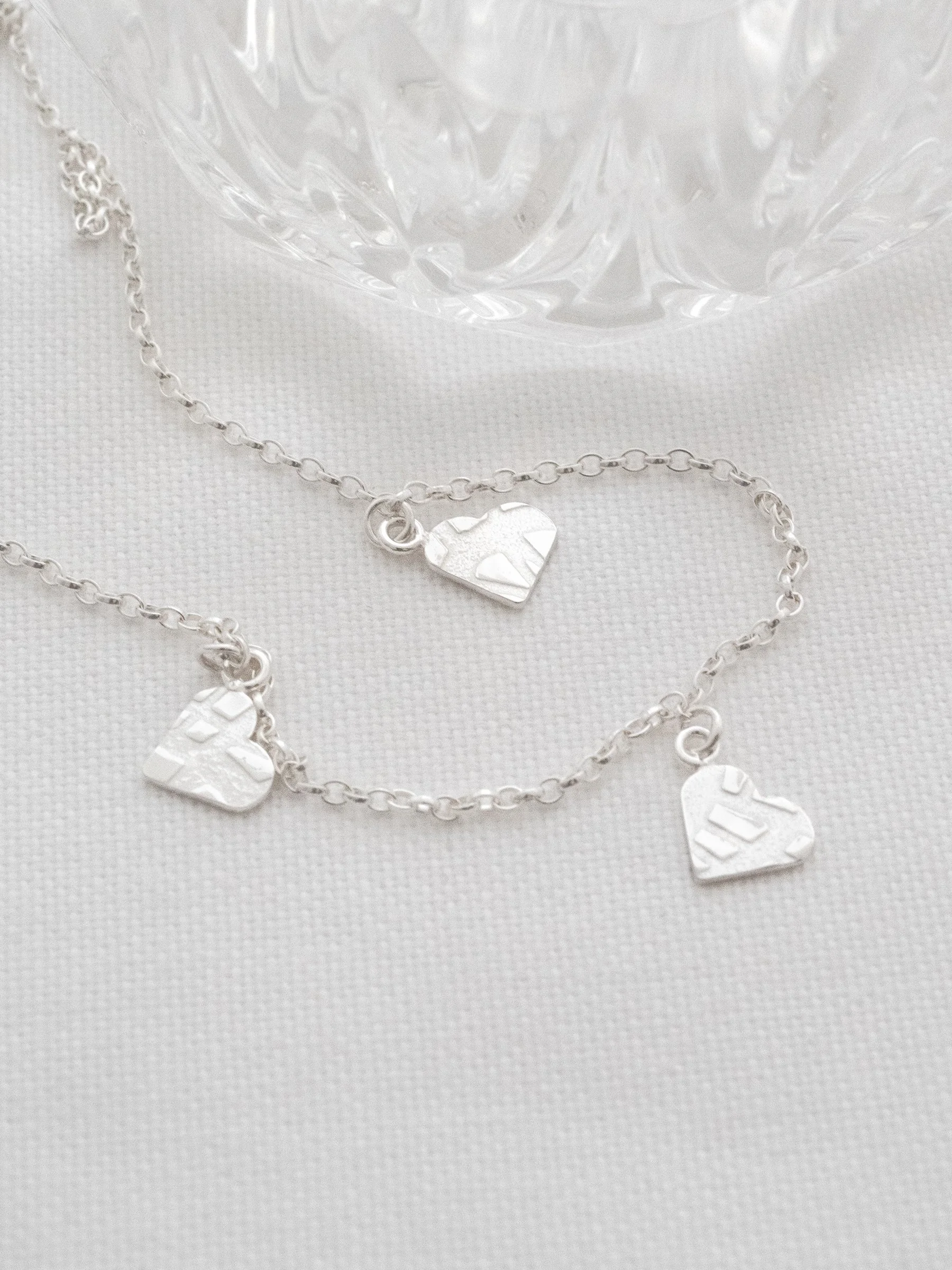 Sterling Silver Patterned Heart Necklace