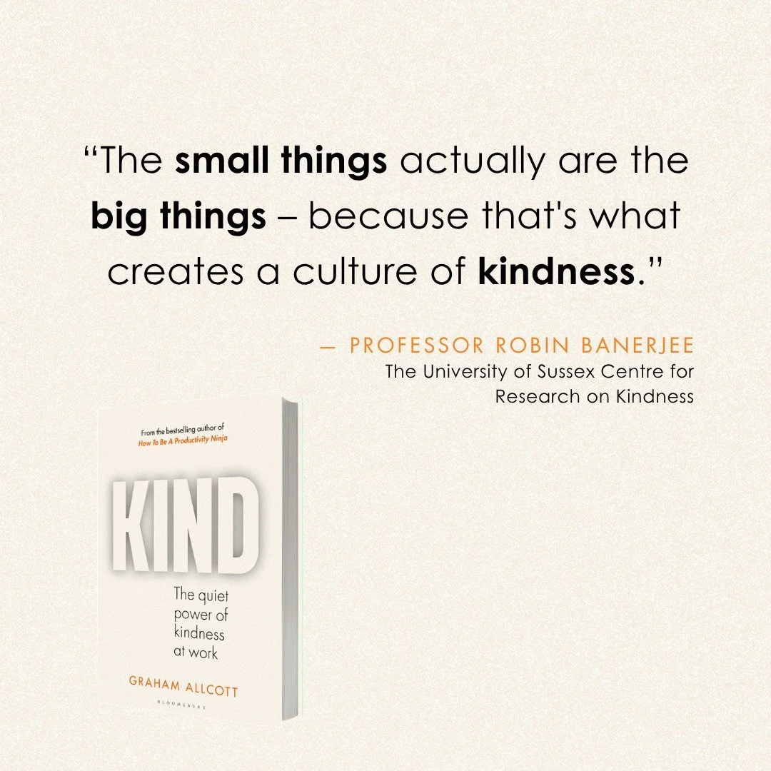 The smallest act of kindness?
Saying someone's name.

Not in a formal, HR-announcement way but just using it. In a meeting when you direct something to them, at the start of a message and when you thank them for something.

It sounds almost embarrass