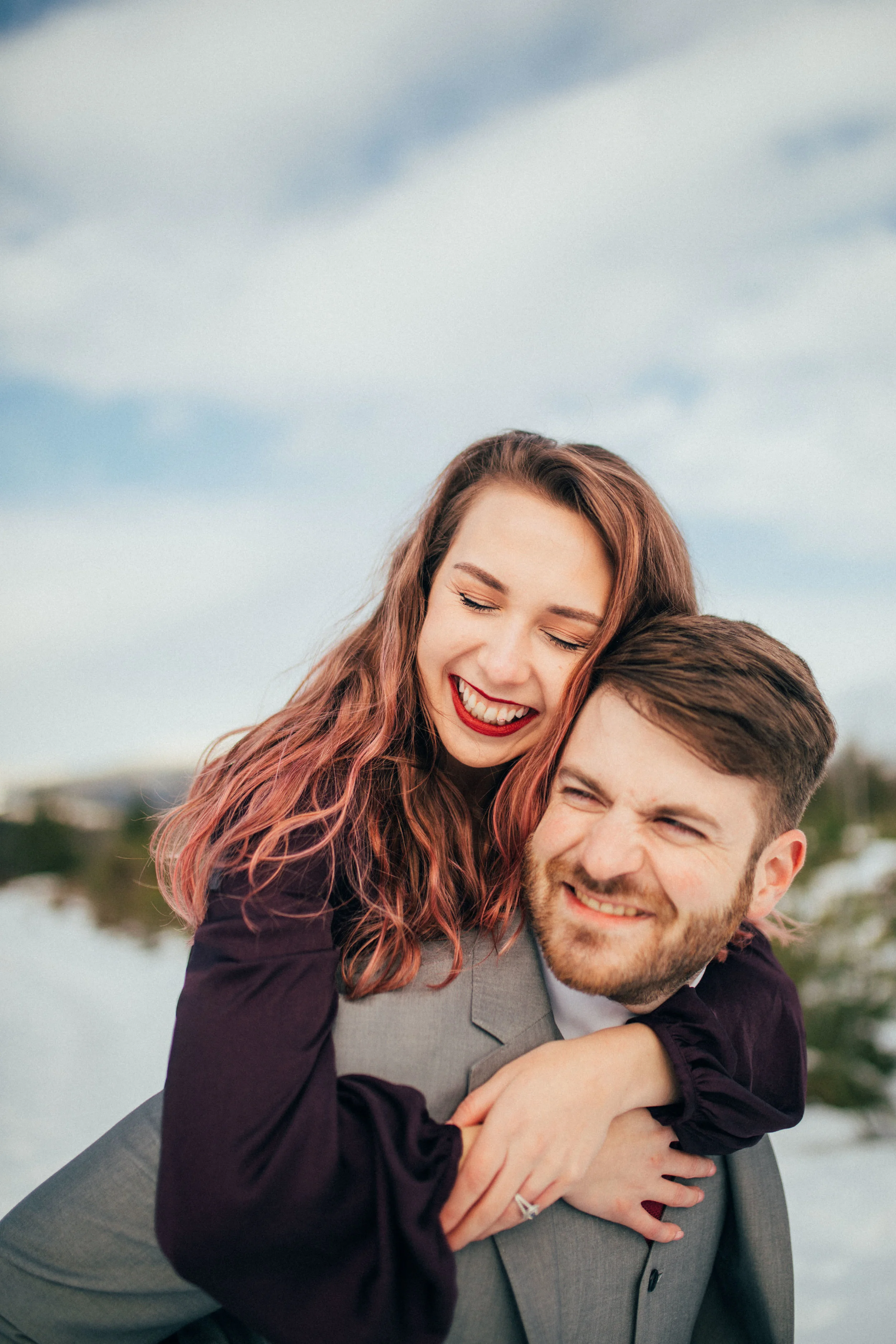 Snowy Mountaintop Wedding Anniversary Session | Julie + Kurt's 2 Year Portraits