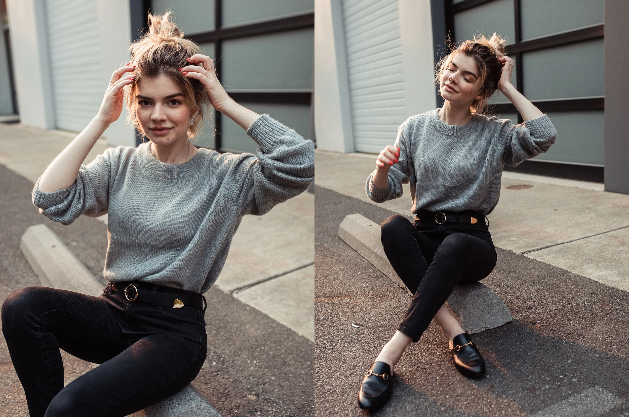 grey + black simple fall outfit | personal style