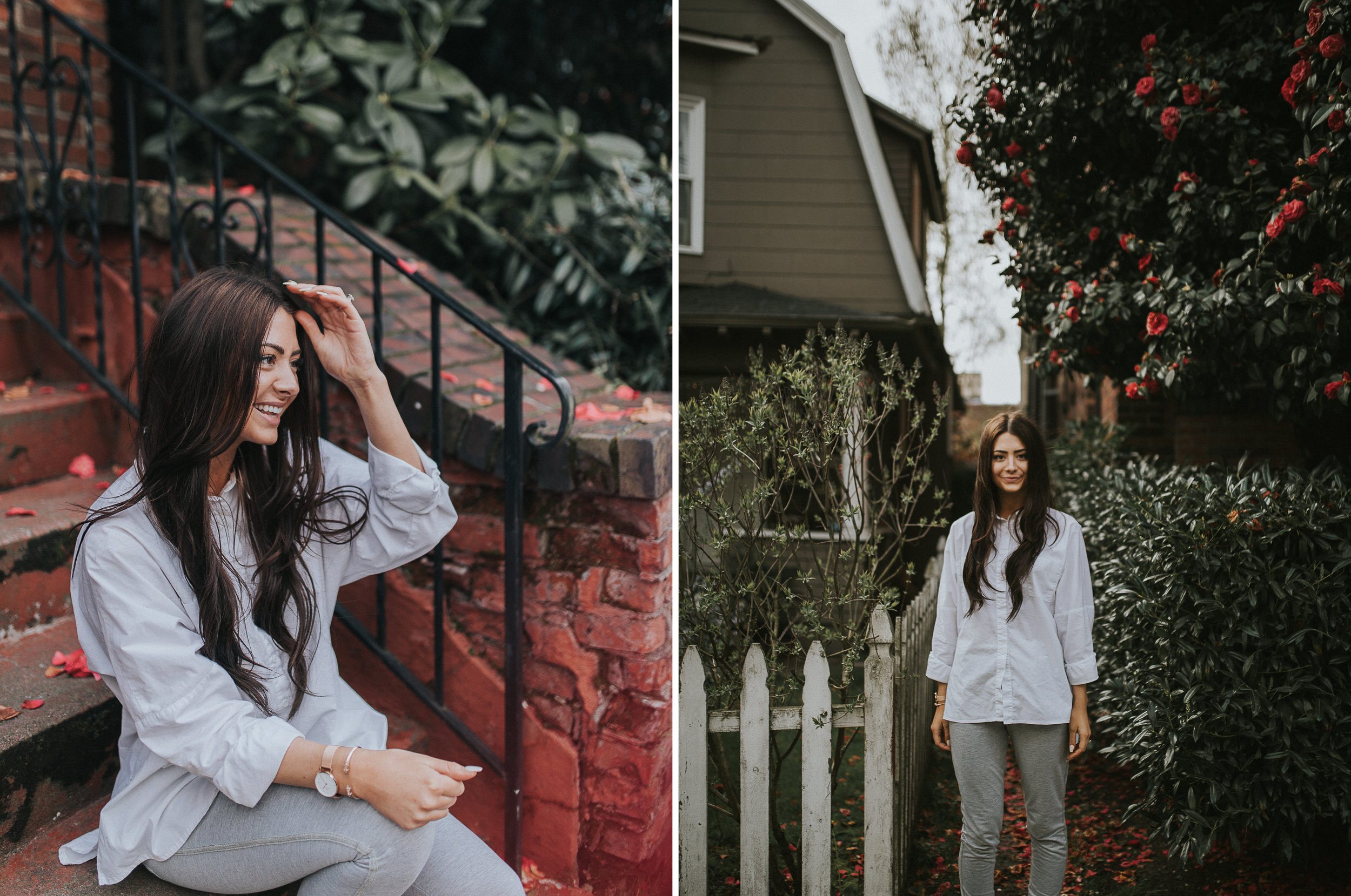 Blonde Woman in Black Long Sleeve Top and Jeans Posing on a Street · Free  Stock Photo