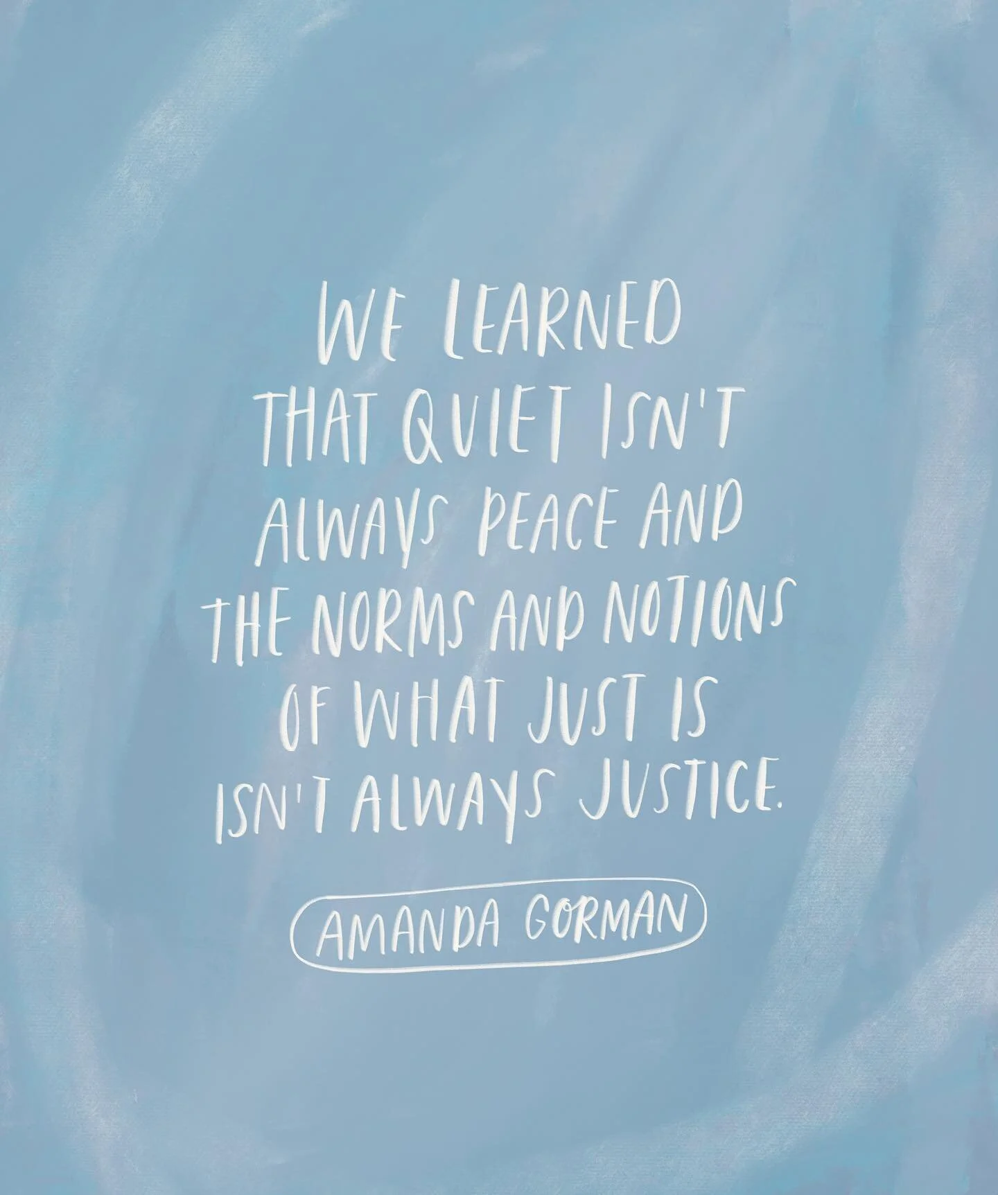 Still weeping over @amandascgorman poetry reading at the inauguration yesterday. Please tell me I’m not the only one? I could have lettered the whole thing. If you haven’t listened/watched it yet, you have to look it up. A new president,