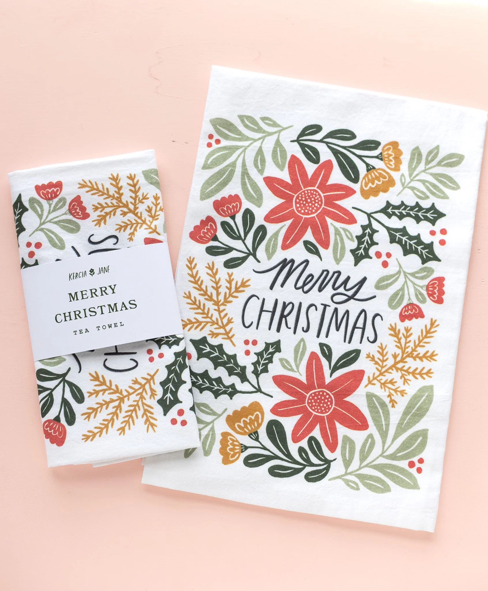 Merry Christmas Tea Towel