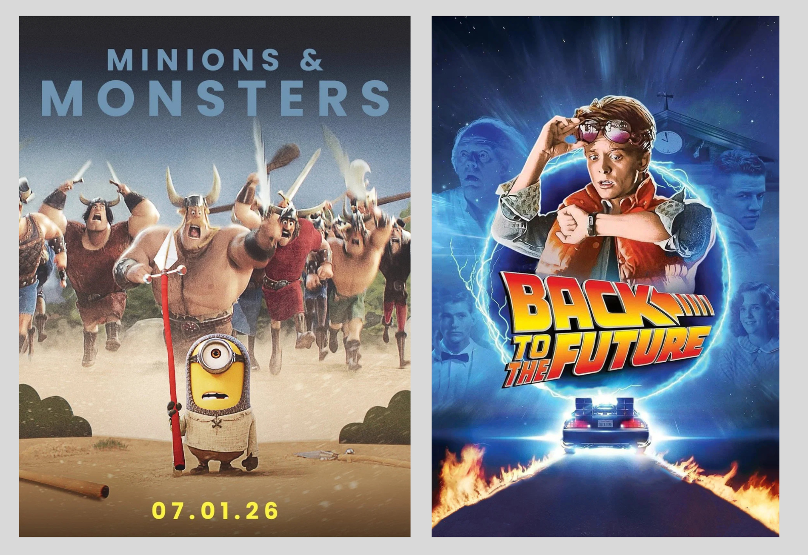 SCREEN 1. 1) MINIONS AND MONSTERS 2) BACK TO THE FUTURE JULY 1ST - JULY 5TH