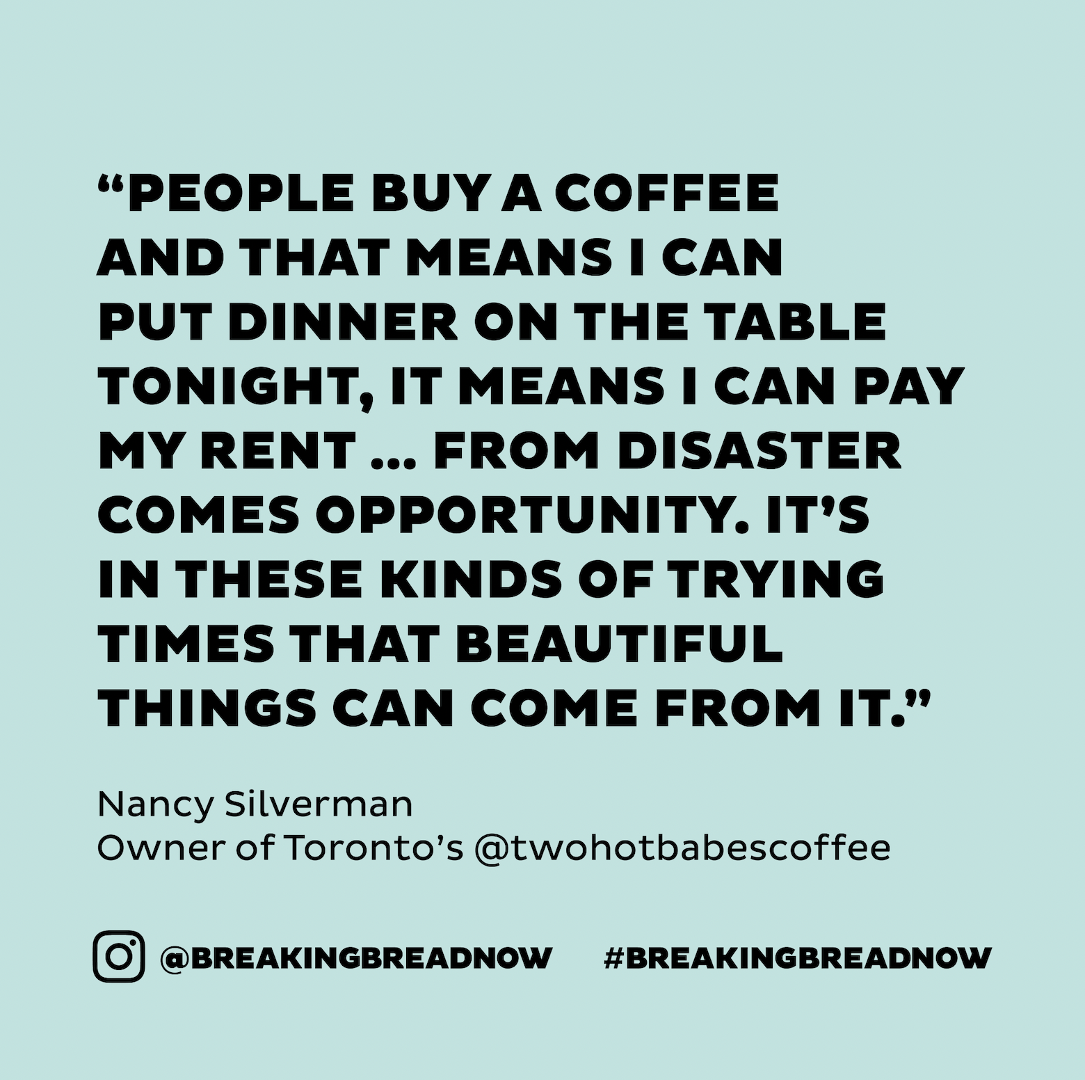 FROM DISASTER COMES OPPORTUNITY