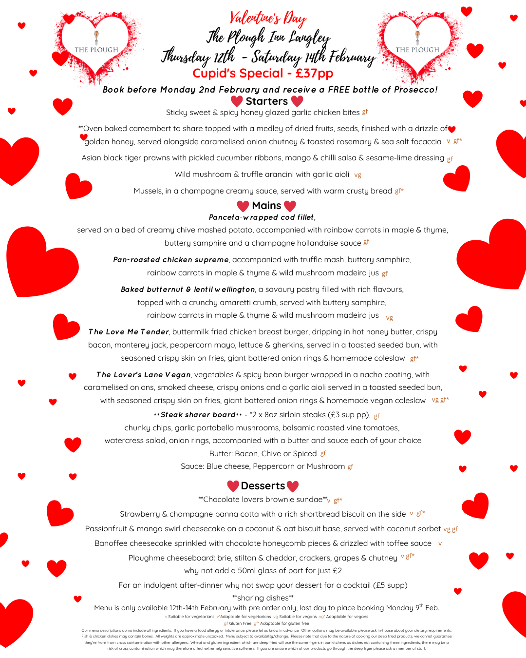 Valentine's Menu 2026