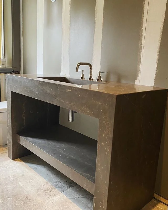 HYD052
Now this is what you call a vanity! The owners of this Rosedale home had a &ldquo;go big or go home&rdquo; attitude when they chose this design for their new powder room.