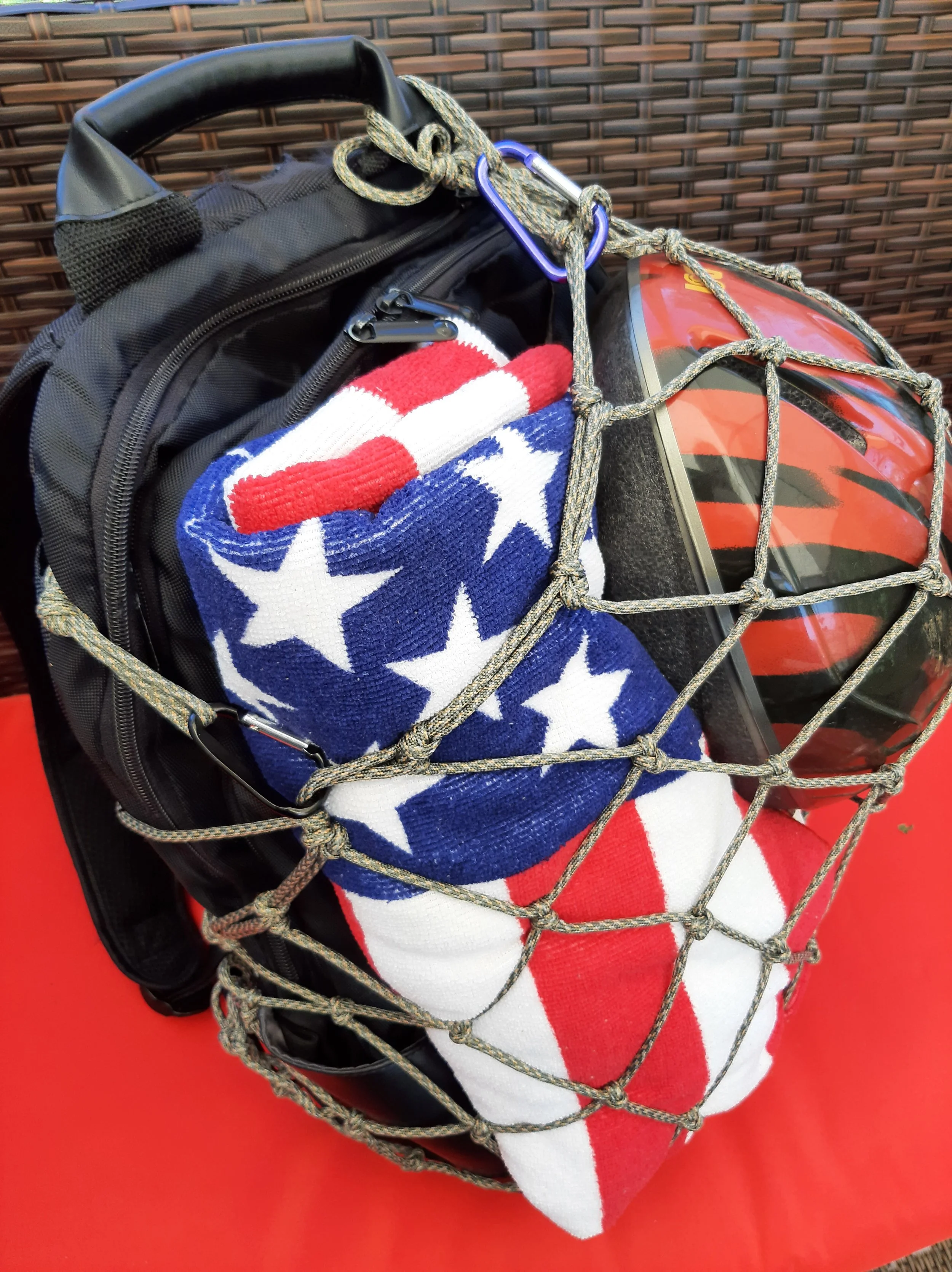 Backpack Netting OD Green External Backpack Net — Outer Pack Stuff Net Co