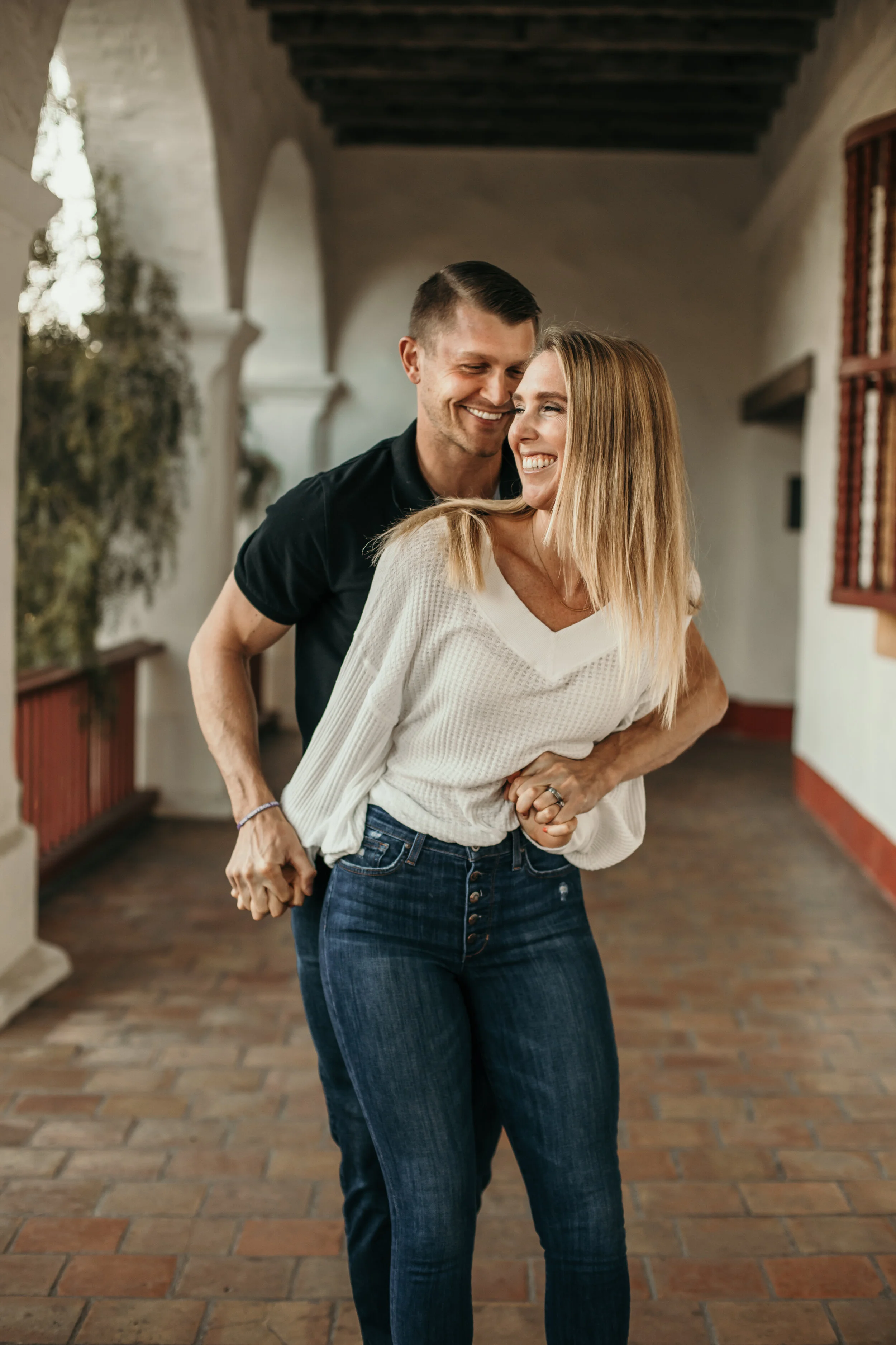 Engagement session at the mission santa barbara