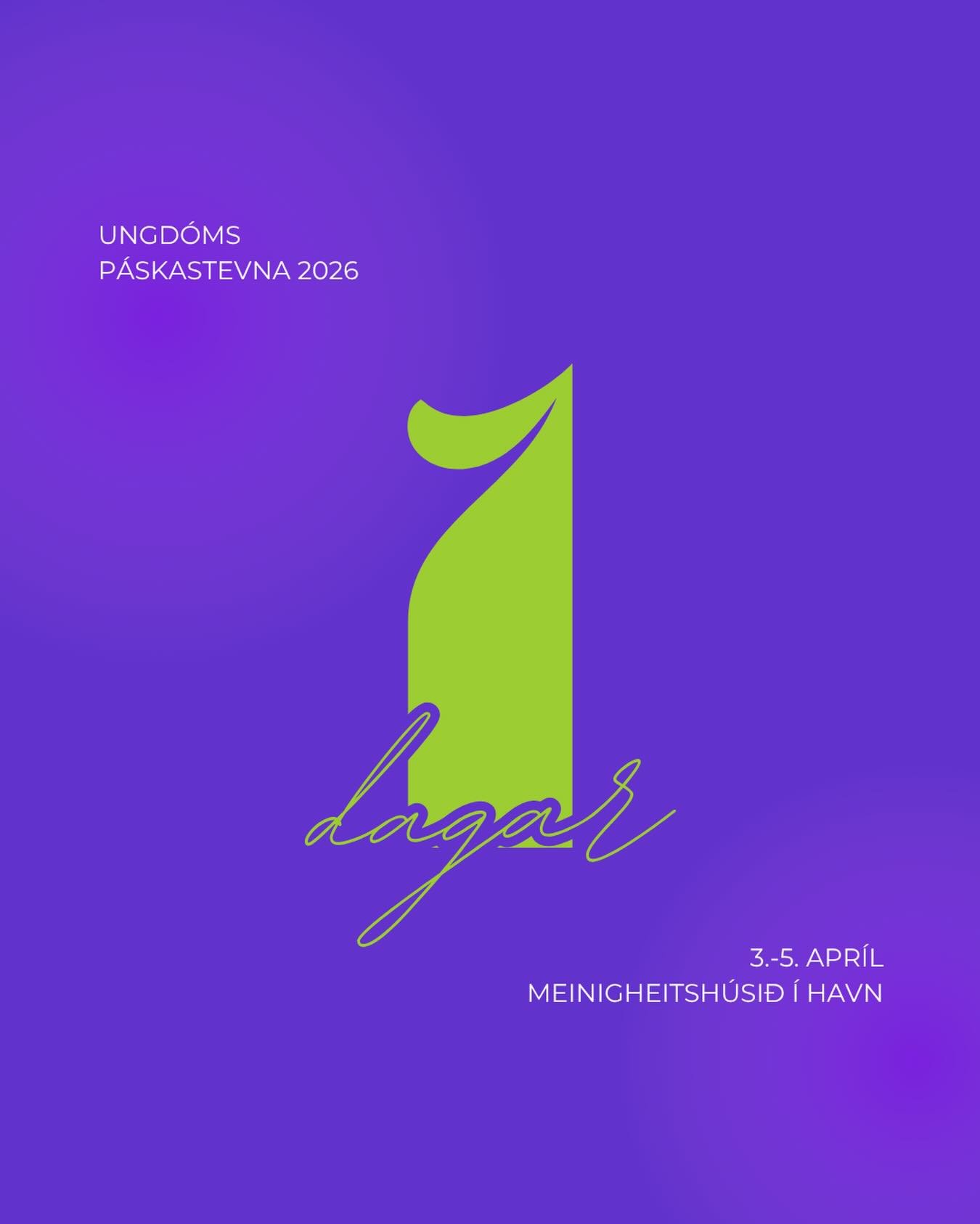 So er ta&eth; &iacute; morgin at Ungd&oacute;msp&aacute;skastevnan 2026 byrjar!🤩💜
Vit gle&eth;a okkum at s&iacute;ggja teg!🫵