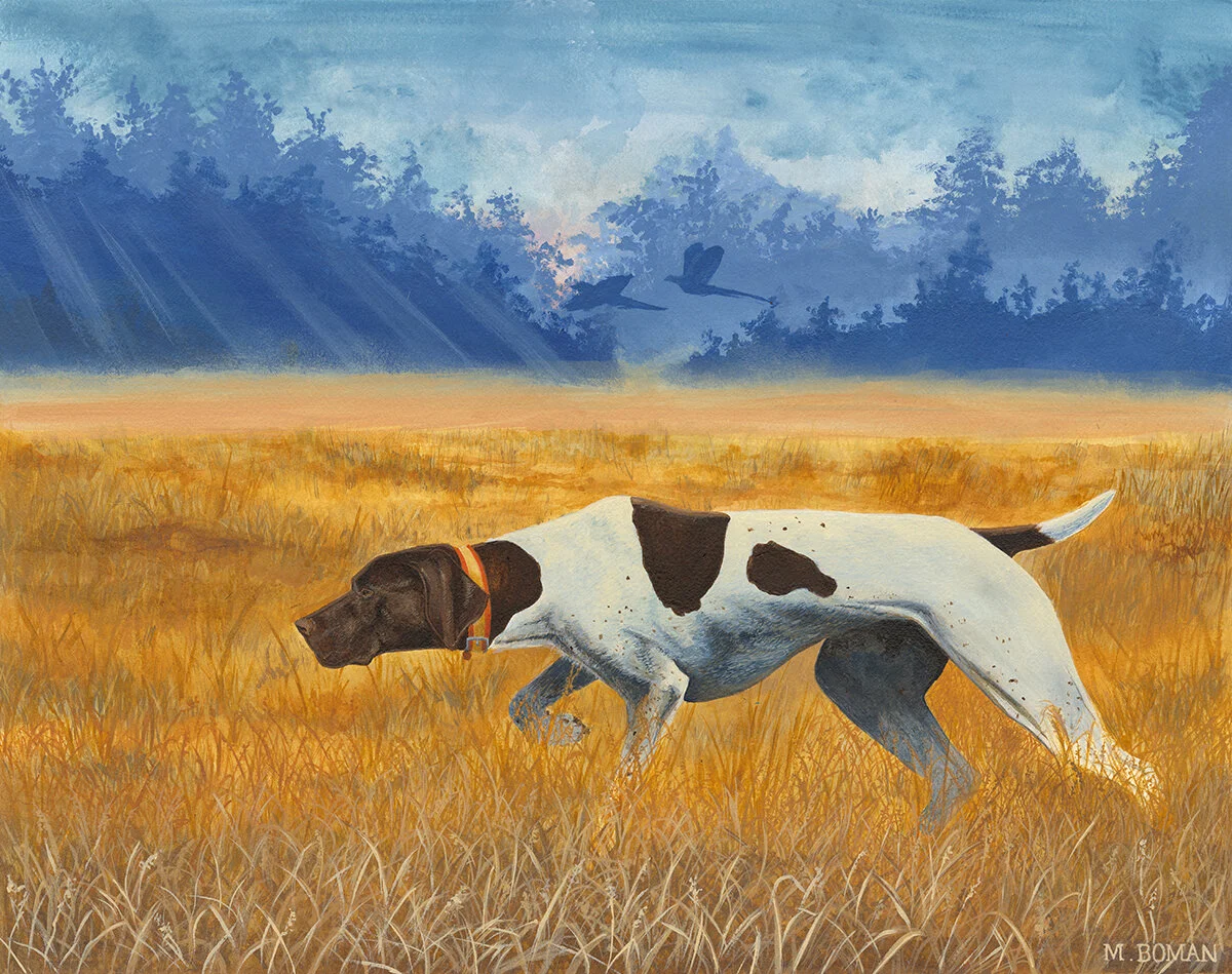 Morning Point - 16 x 20 inches, acrylic on cold press watercolor paper. Commissioned 2018.