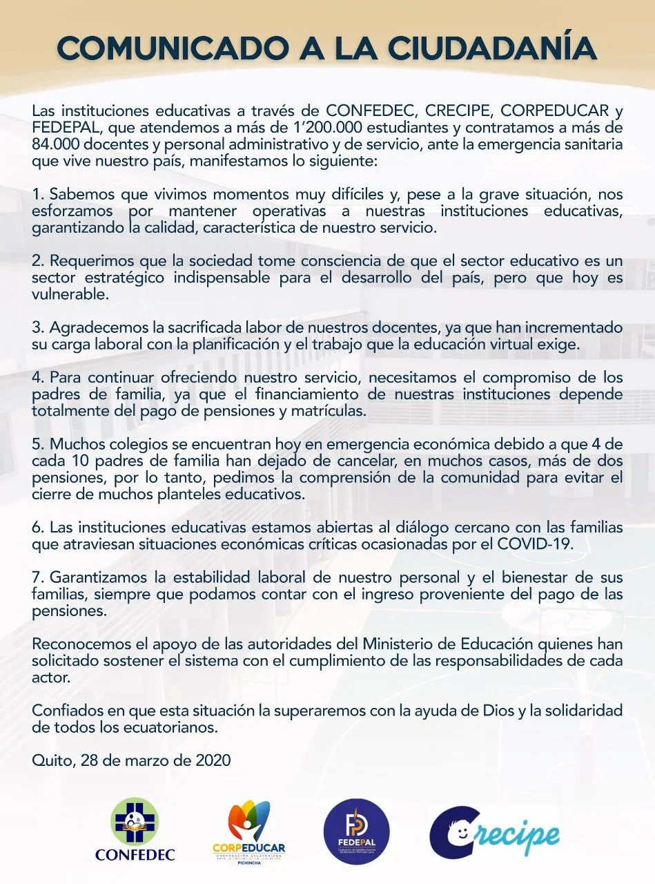 COMUNICADO A LA CIUDADANÍA