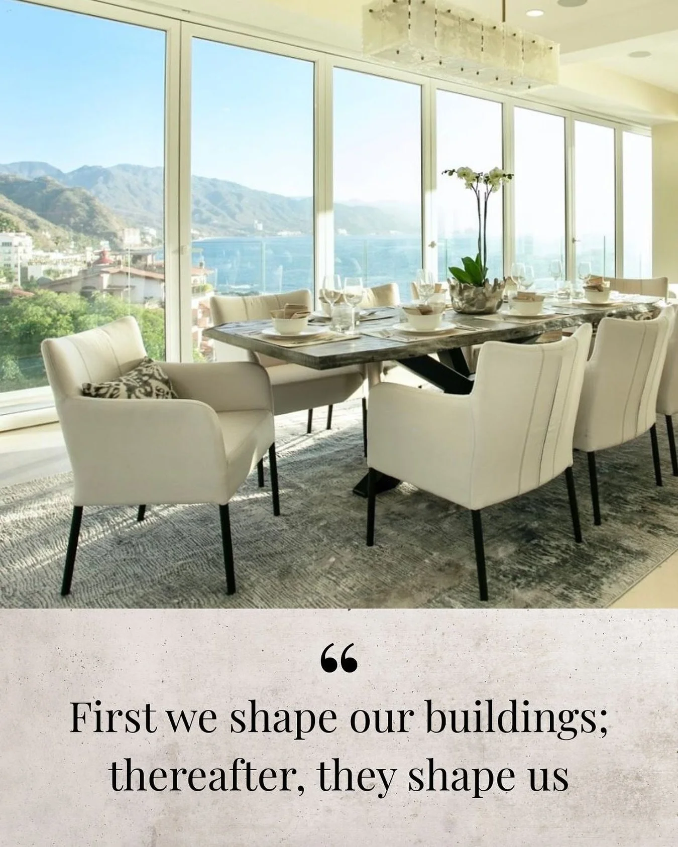 IN THEIR WORDS: First we shape our buildings; thereafter, they shape us 🏝️⚒️🥇🥂💯☀️

Winston Churchill said it best when addressing parliament with a plan to rebuild London. 

Our environments offer the most significant influence in our lives. How 