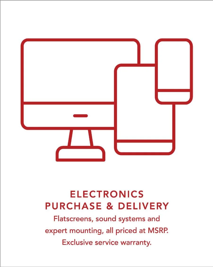 ELECTRONICS DELIVERY & INSTALL: Think smart technology, oversized flatscreens, high quality soundbars and expert mounting equipment - all installed by a pro tech.  And priced at the local MSRP.
There's more than meets the eye when it comes to pr