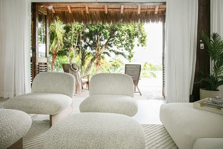 THE DREAM BRIEF: All White, All Right. 

Our newest case study takes us to the jungles of Sayulita, MX. The mission? Transform a &quot;treehouse&quot; villa into a luxe, light-filled coastal retreat with a crystal-clear client directive: EVERYTHING m