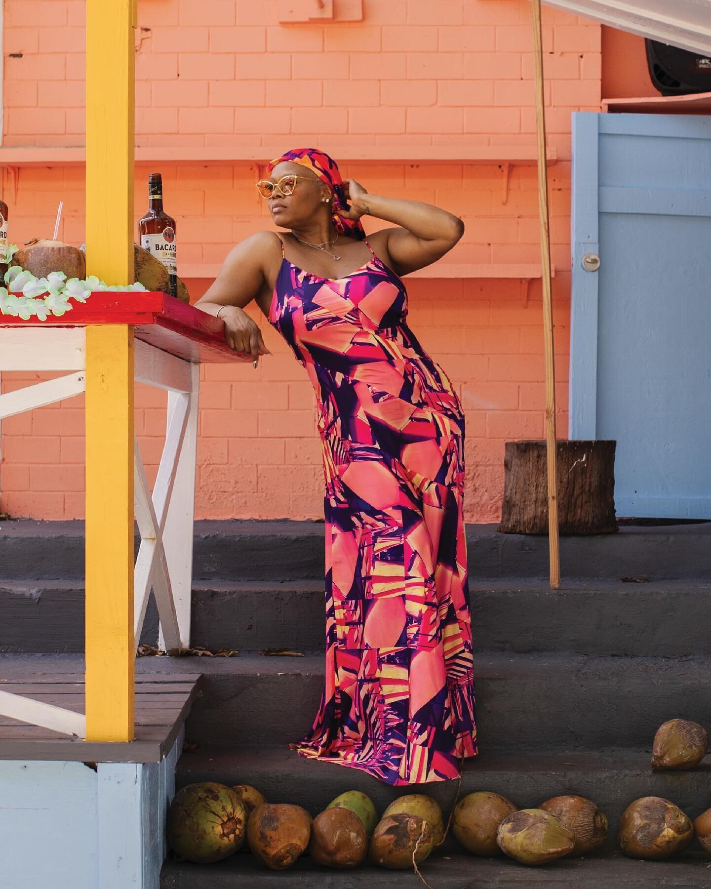 Strolling into Spring, but it feels more like Summer! ☀️

@clairesulmers wearing @maravalmade 

Hydration by coconut &amp; @goombaypunch242 😂
📸 @blairjmeadows 

#clairesulmers #fashionbombdaily #thebomblife #blackowned #womenowned #blackdesigners