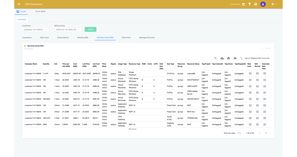 Before - Editing a Bill