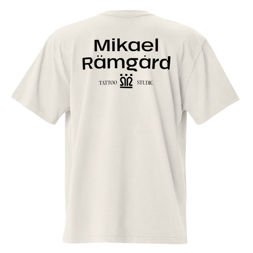 2 - Oversized Bone Crew-Tee – organic cotton tattoo T-shirt from Mikael Ramgard’s private tattoo studio in Sydney.