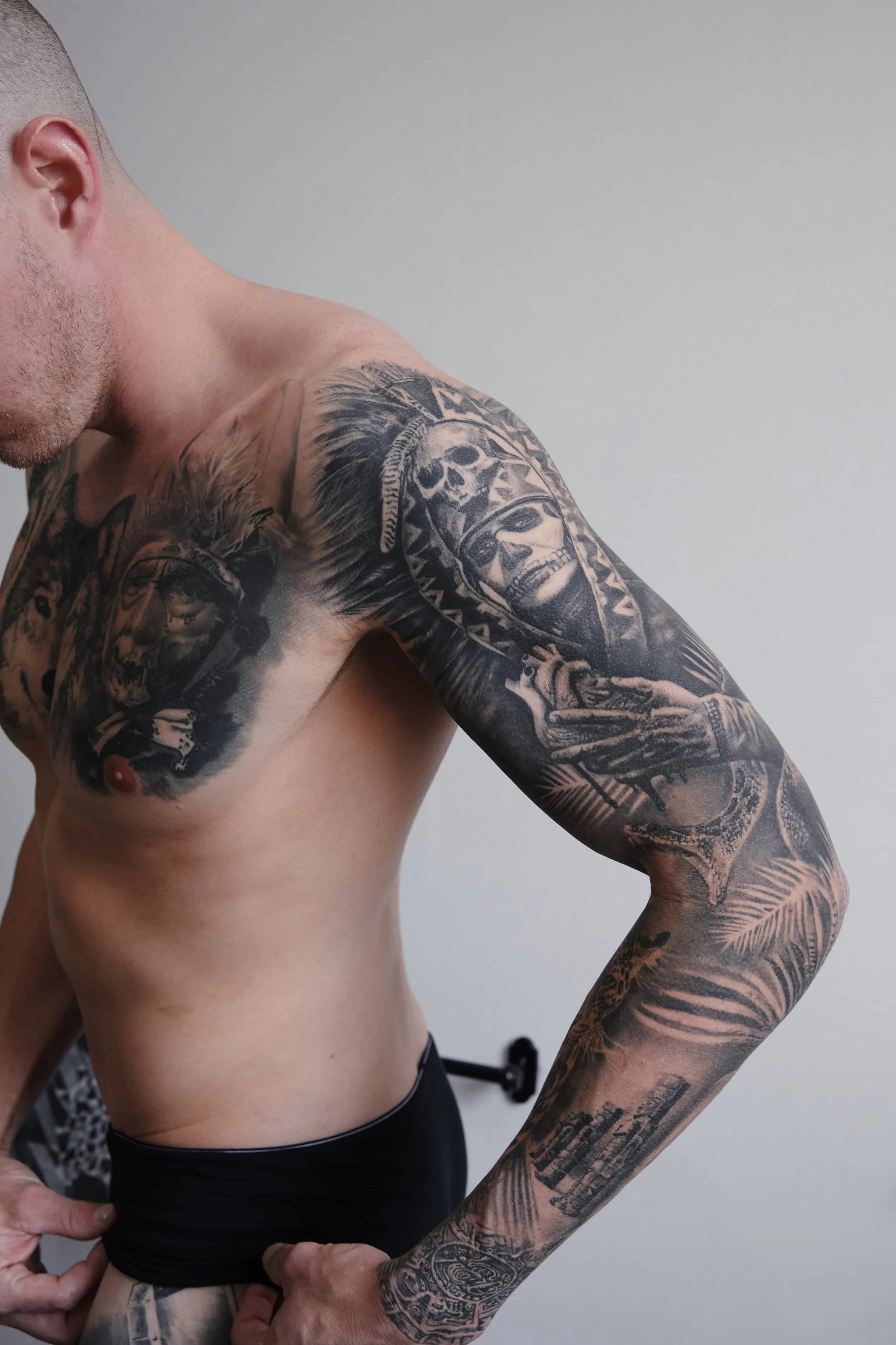 Jarrod Smith, Arm Tattoo, Black & Grey Realism Tattoo, Mikael Ramgard Private Luxury Tattoo Studio in Sydney