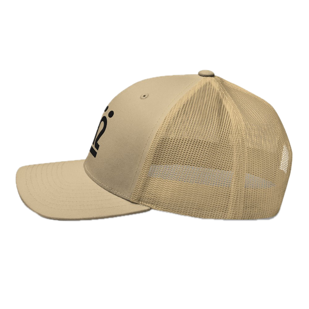 26 - Trucker Cap, Khaki – breathable mesh tattoo cap from Mikael Ramgard’s private tattoo studio in Sydney.