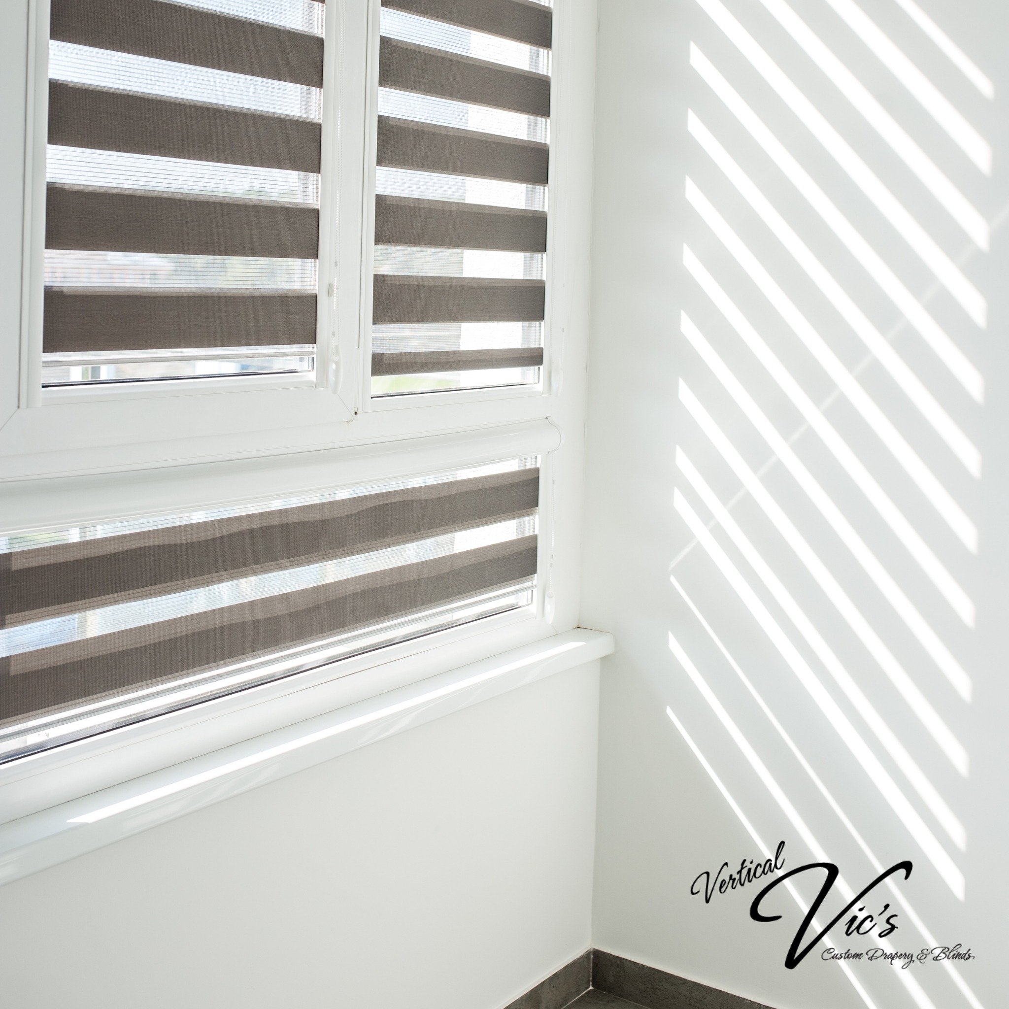 Dream in layers with our breathtaking banded shades! Combining the elegance of sheer fabric with the practicality of blackout, our zebra shades effortlessly transform any space. Let natural light dance through your home while maintaining your privacy
