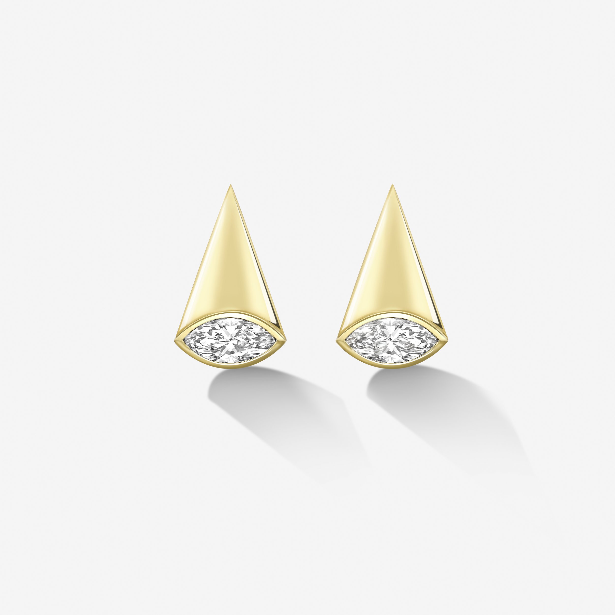 CIELE EARRINGS - Yellow gold with east west set marquise diamonds — Liv ...