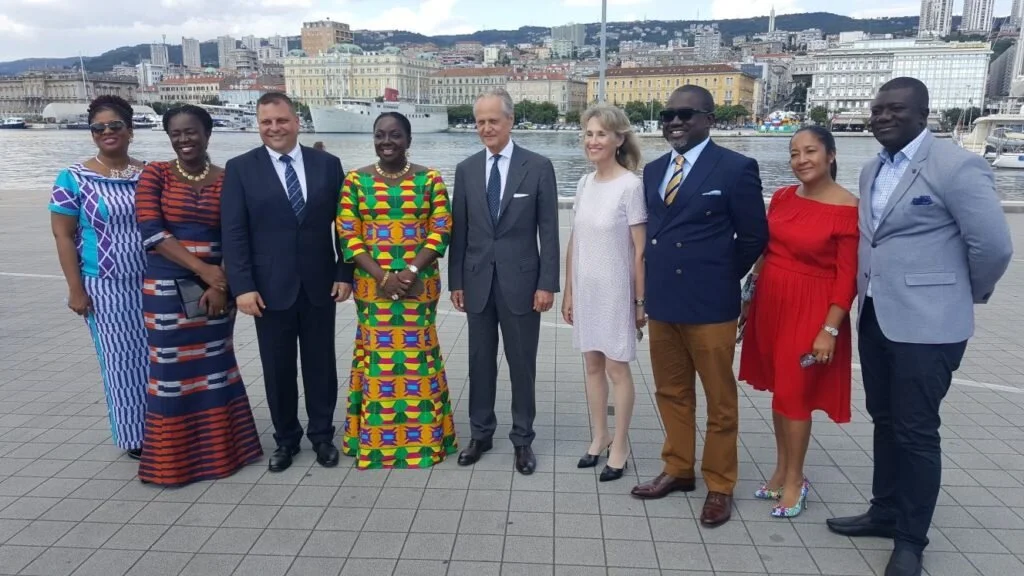  Chairman Kristian Siem and Lady Julia with other invited guests in Croatia for the launch of MV Siem Ashanti. 