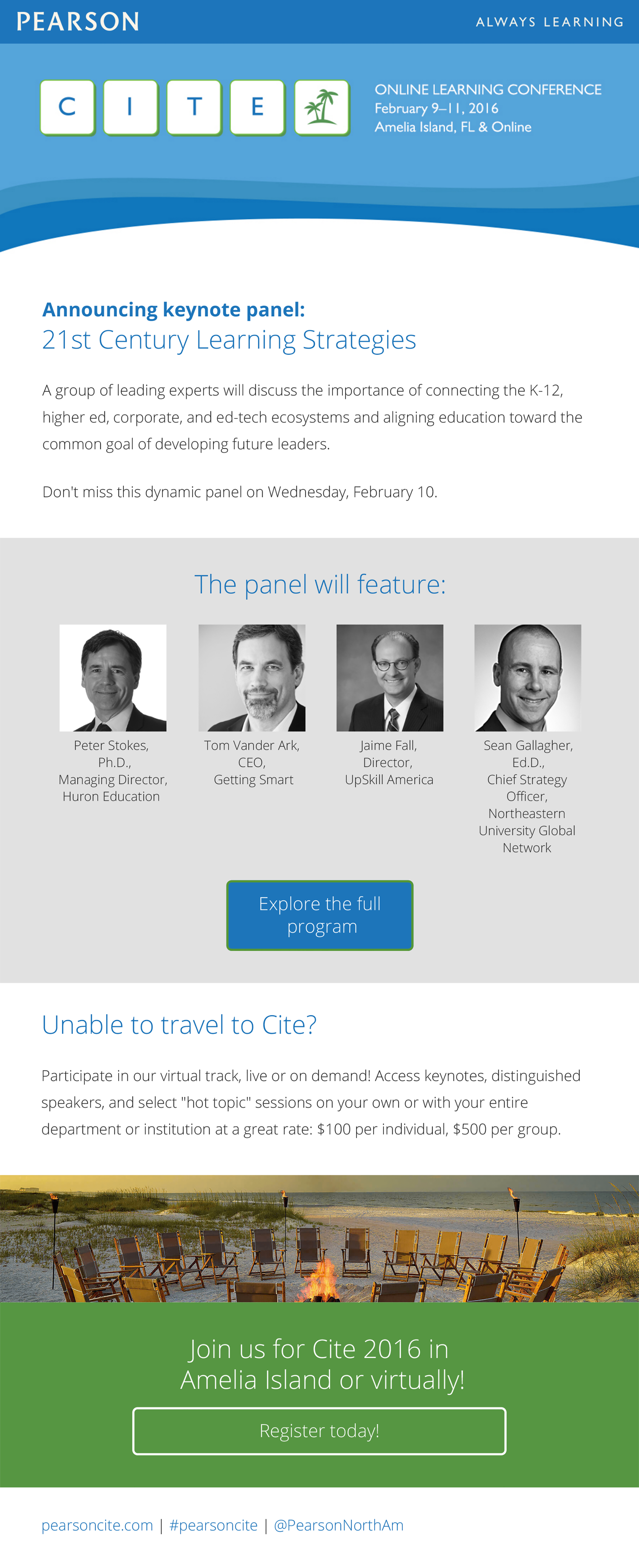 CITE: Online Learning Conference Promotional Email