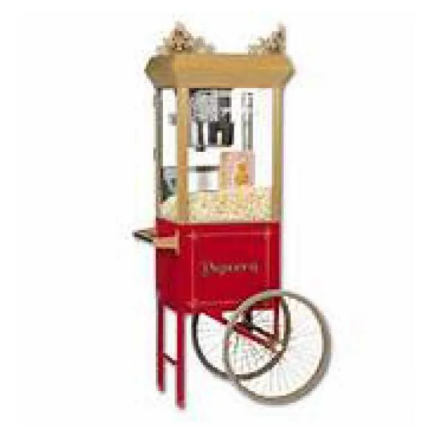 Red popcorn machine cart