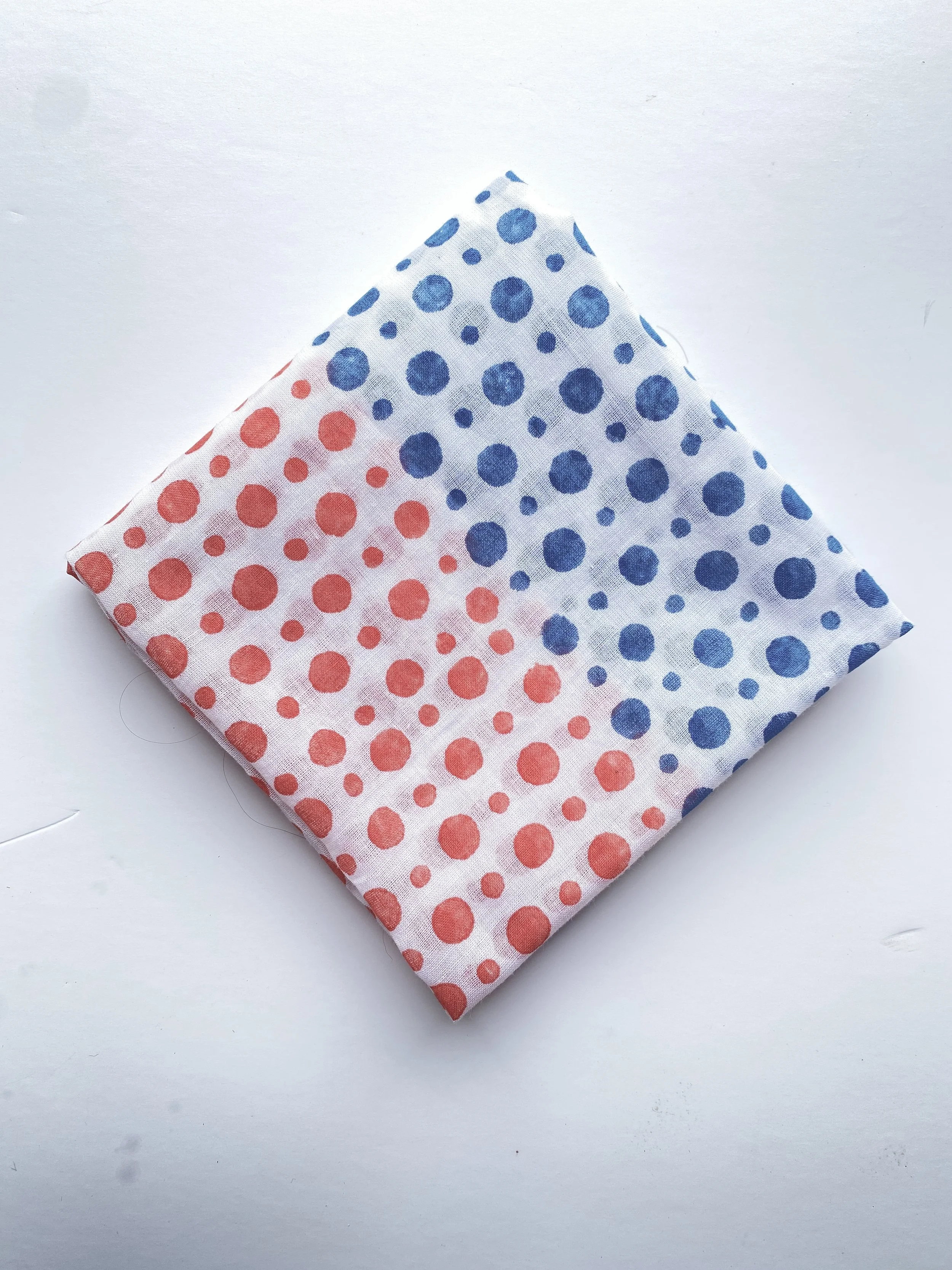 fine cotton handkerchief neckerchief spot block print design
