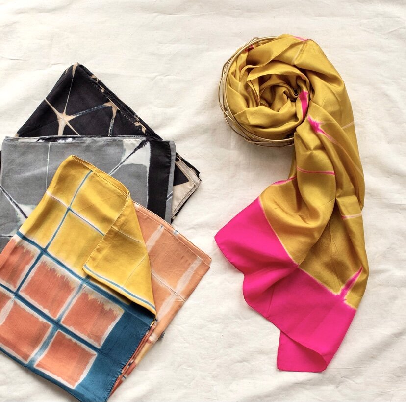 hand dyed silk scarf luxury